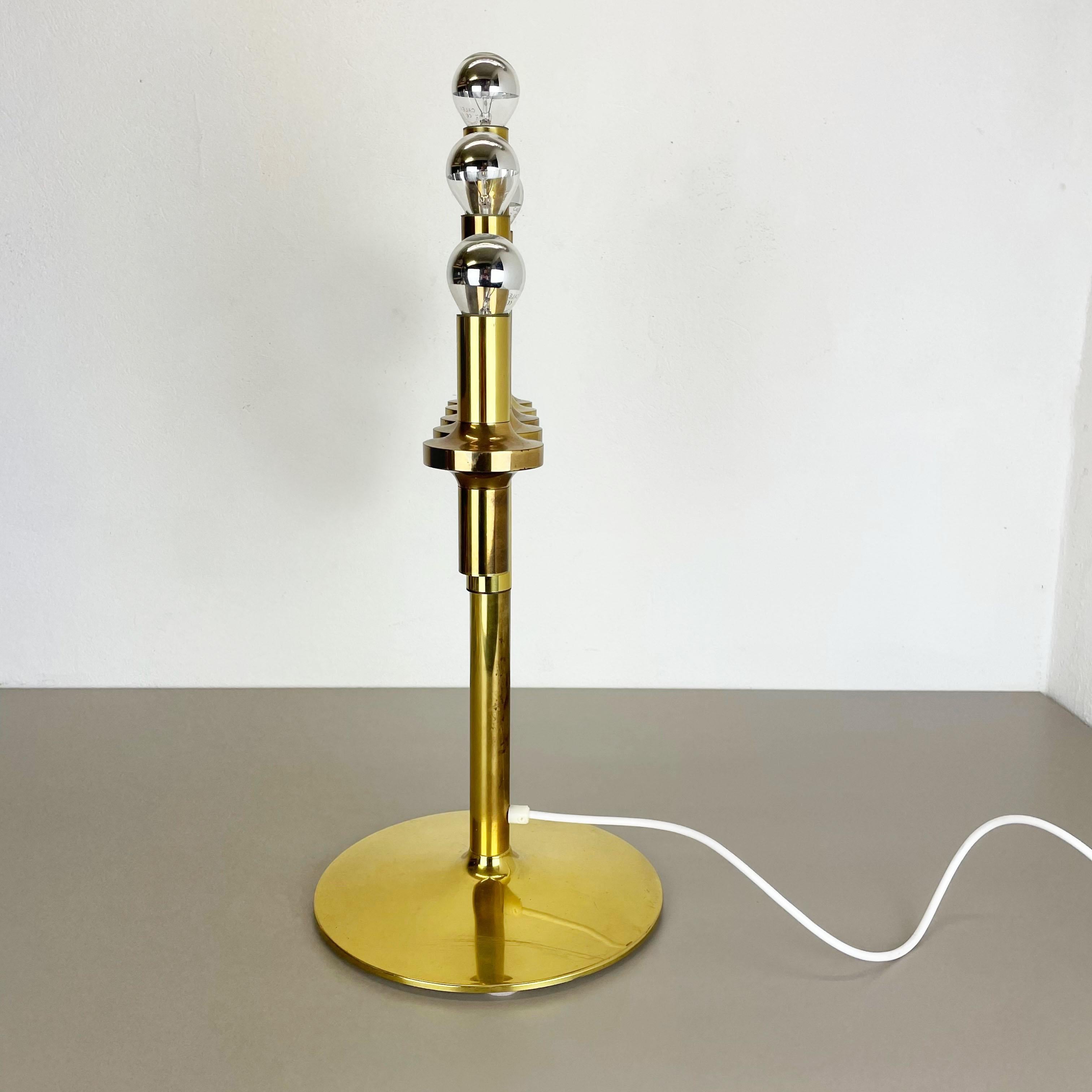 Mid-Century Modern Original Modernist brass Huge Stilnovo Sciolari Style Table Light, Italy, 1970s For Sale