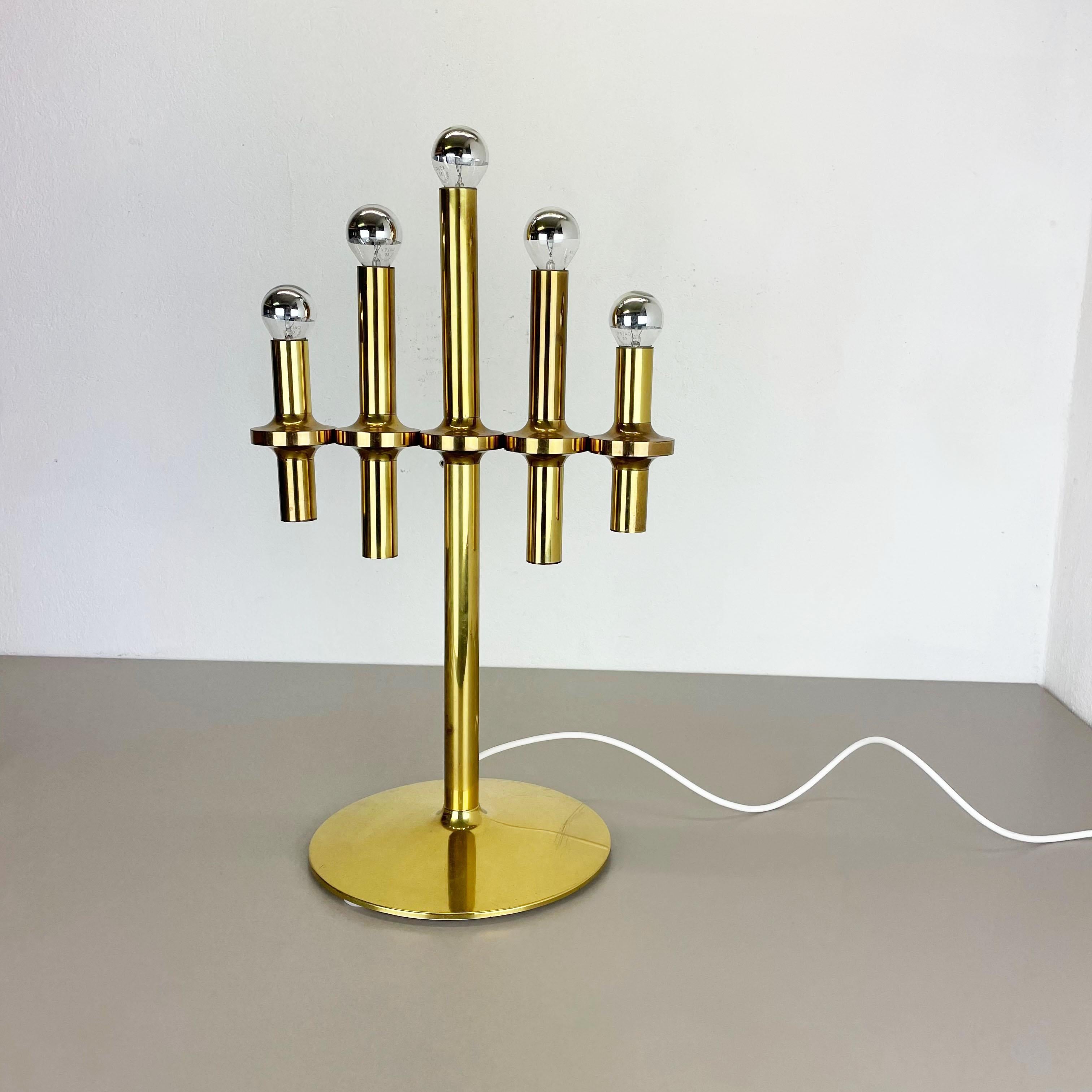 Italian Original Modernist brass Huge Stilnovo Sciolari Style Table Light, Italy, 1970s For Sale