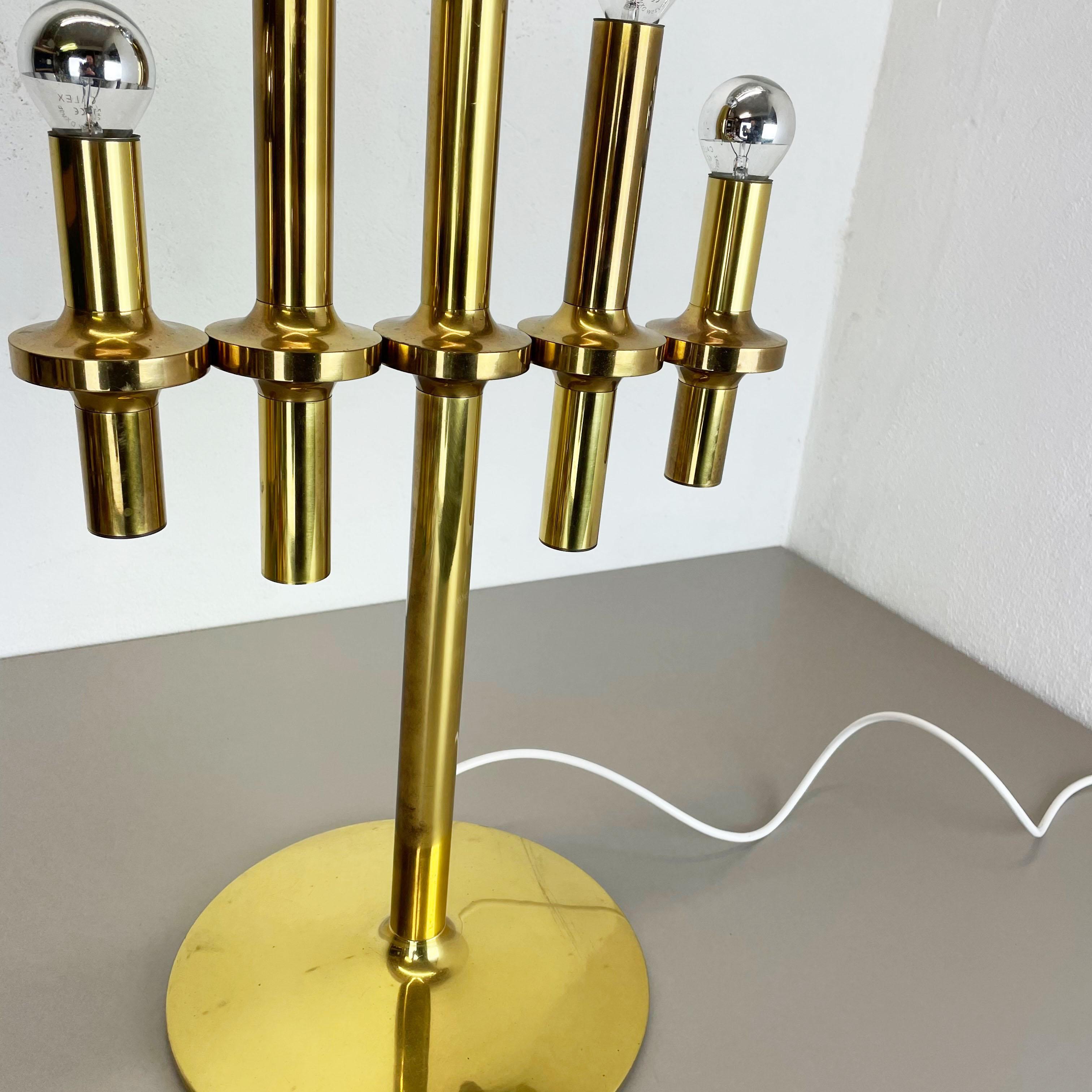 20th Century Original Modernist brass Huge Stilnovo Sciolari Style Table Light, Italy, 1970s For Sale