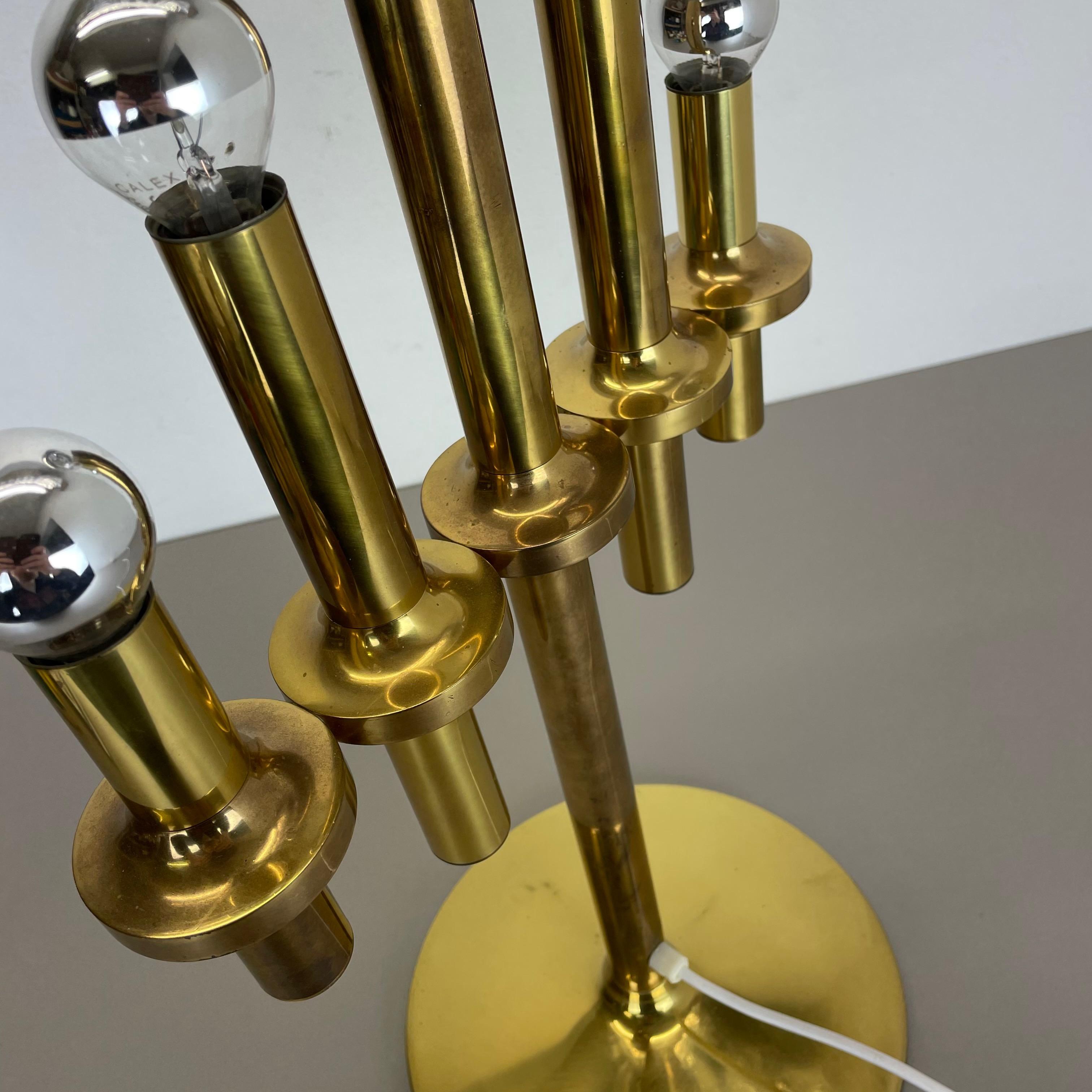 Original Modernist brass Huge Stilnovo Sciolari Style Table Light, Italy, 1970s For Sale 1