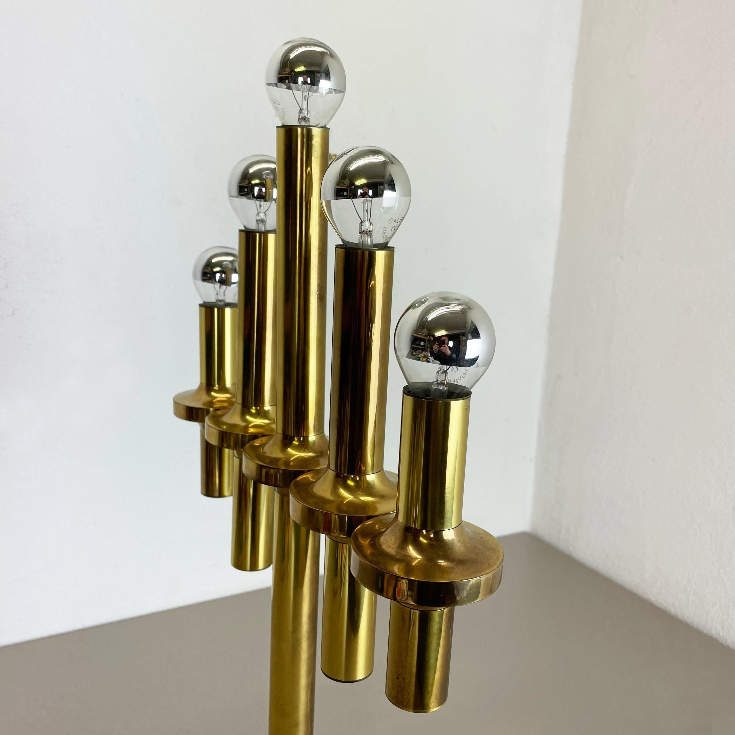 Original Modernist brass Huge Stilnovo Sciolari Style Table Light, Italy, 1970s For Sale 2