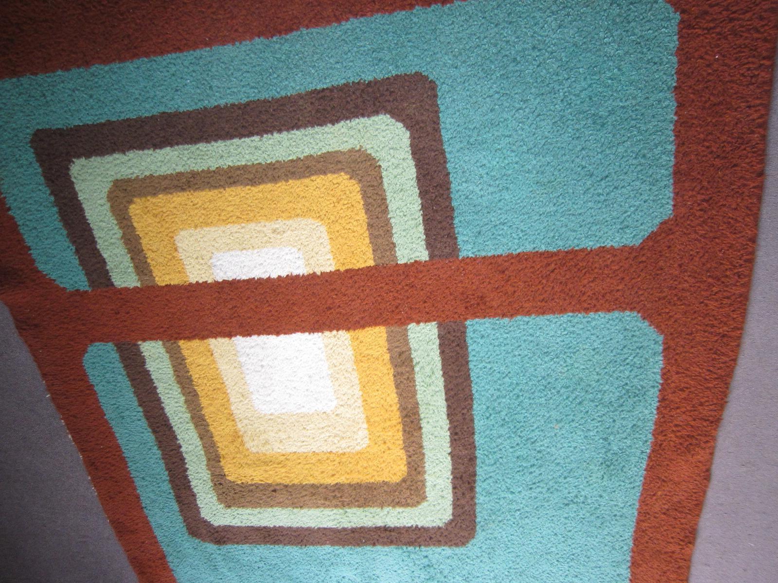 Original alfombra modernista de colores con atrevido diseño geométrico Belga en venta