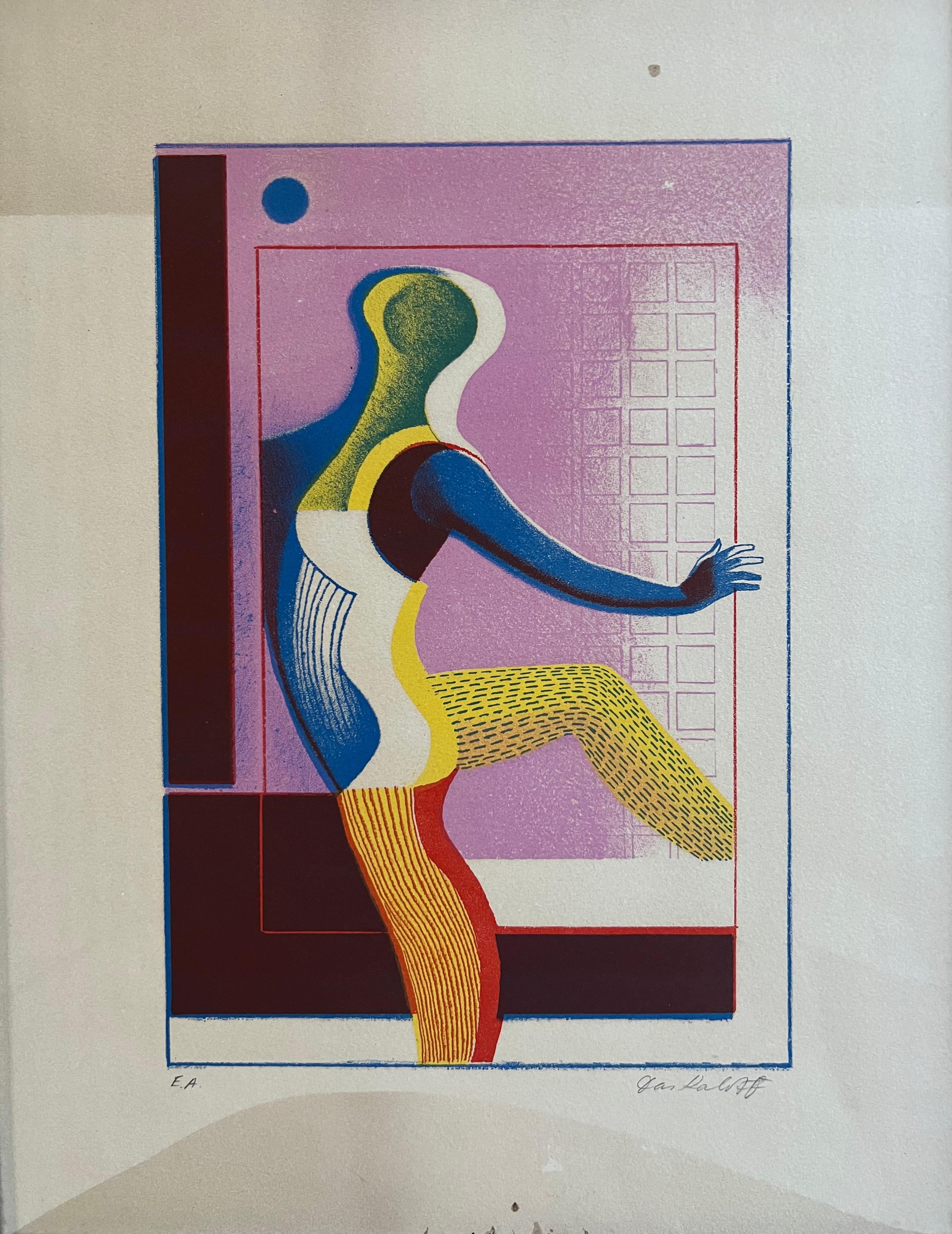 Original Modernist Lithograph by Georgi Daskaloff, Early 1960s 10