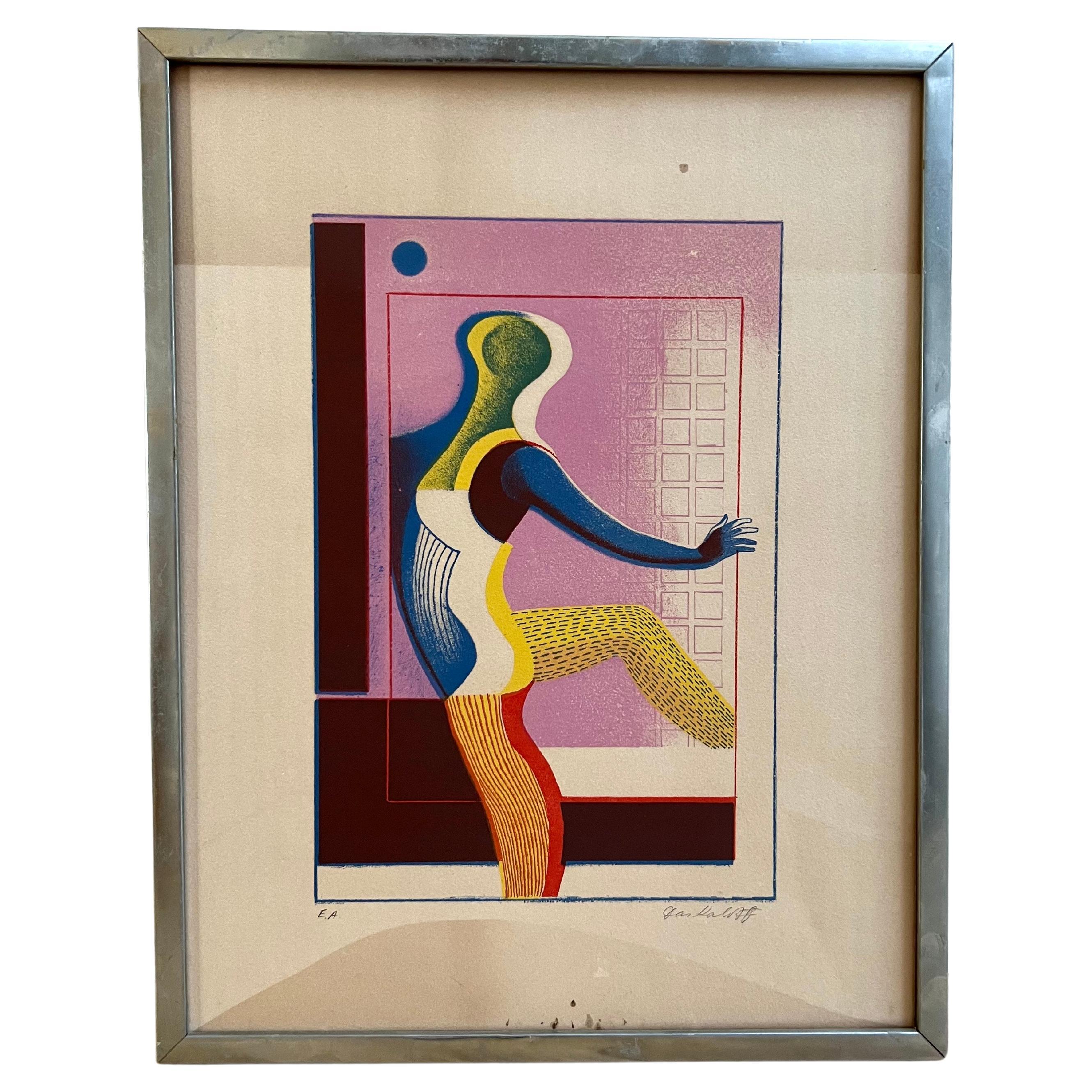 Original Modernist Lithograph by Georgi Daskaloff, Early 1960s