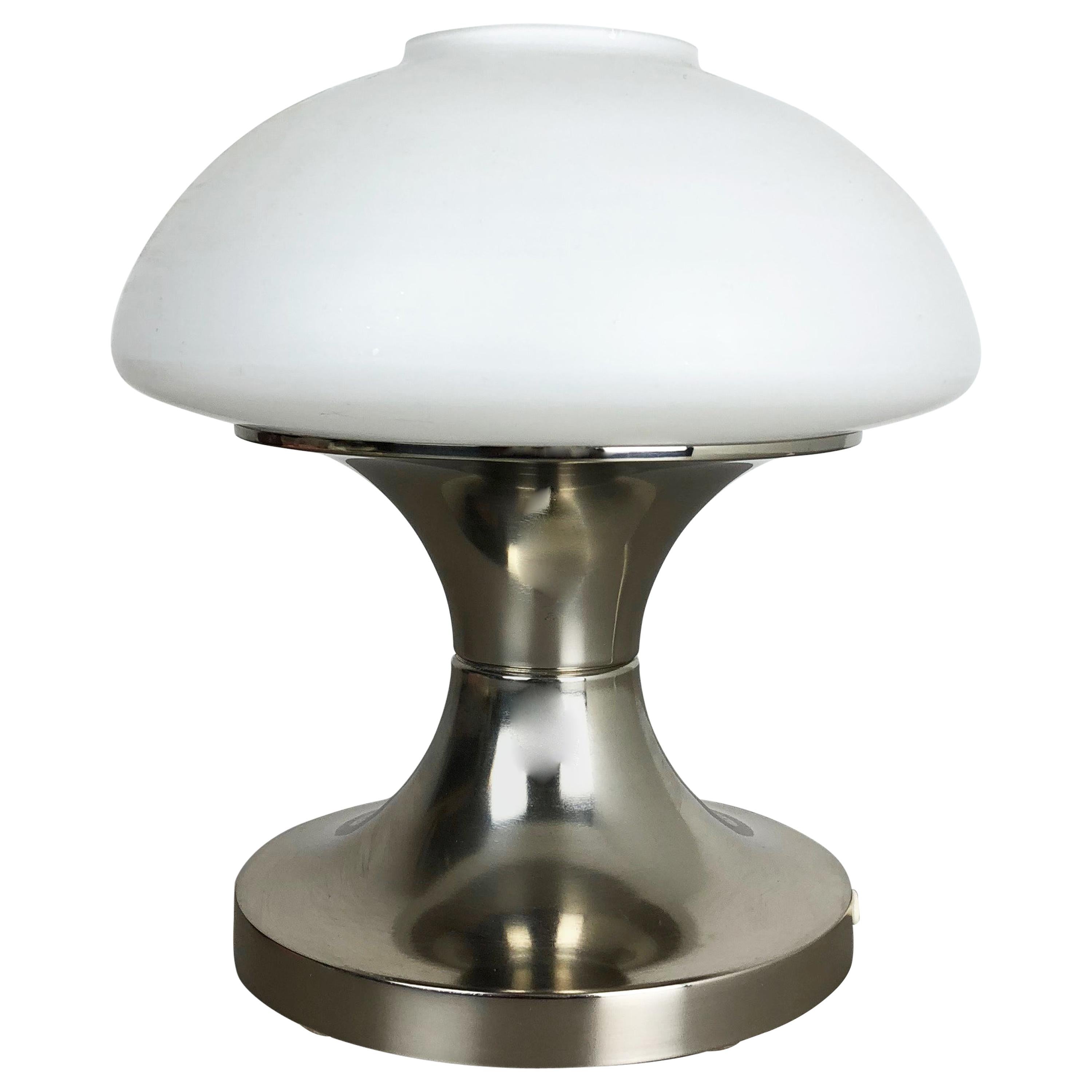Lampe de table spoutnik originale et moderniste avec abat-jour opale:: Italie:: 1970