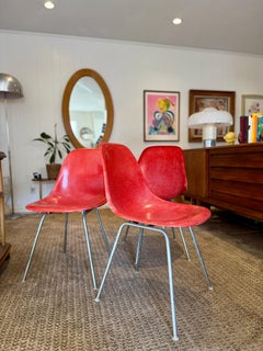 Original molded fiberglass shell chairs, by Charles & Ray Eames for Heman miller