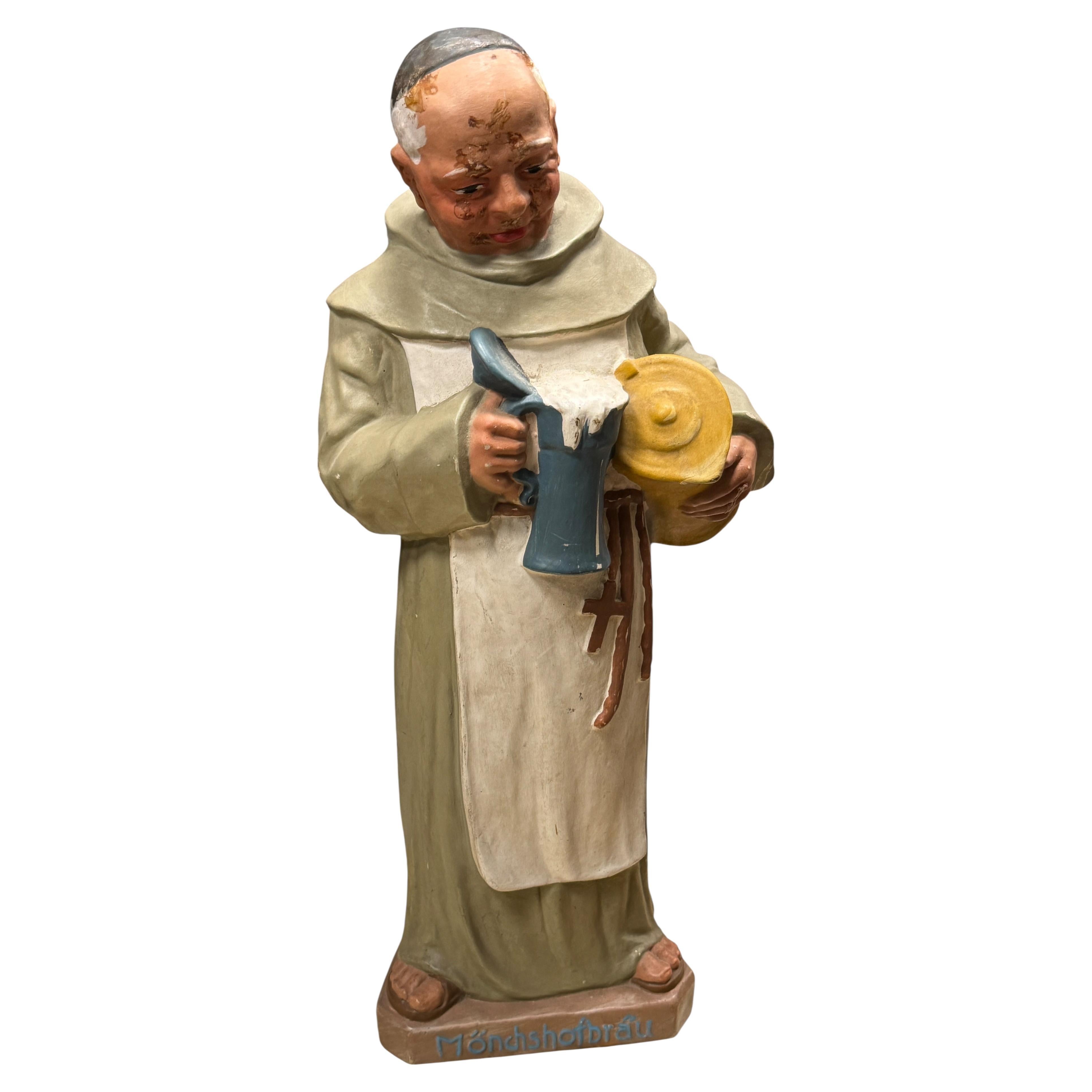 Statua originale del monaco "Mönchshofbräu", statua pubblicitaria della birra, anni '30 in vendita