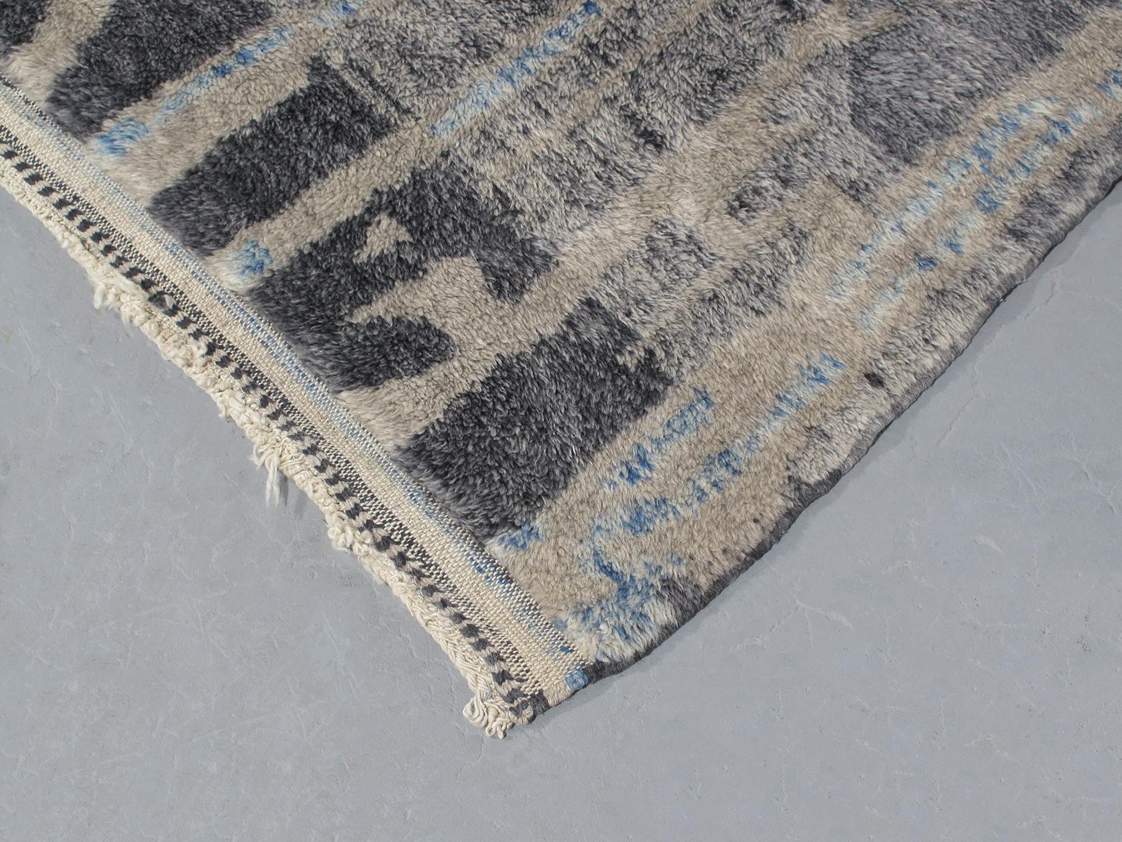 Hand-Knotted Original Moroccan Beni Ourain Berber Style Tribal Rug For Sale