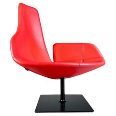 Original Moroso armchair leather red Patricia Urquiola swivel