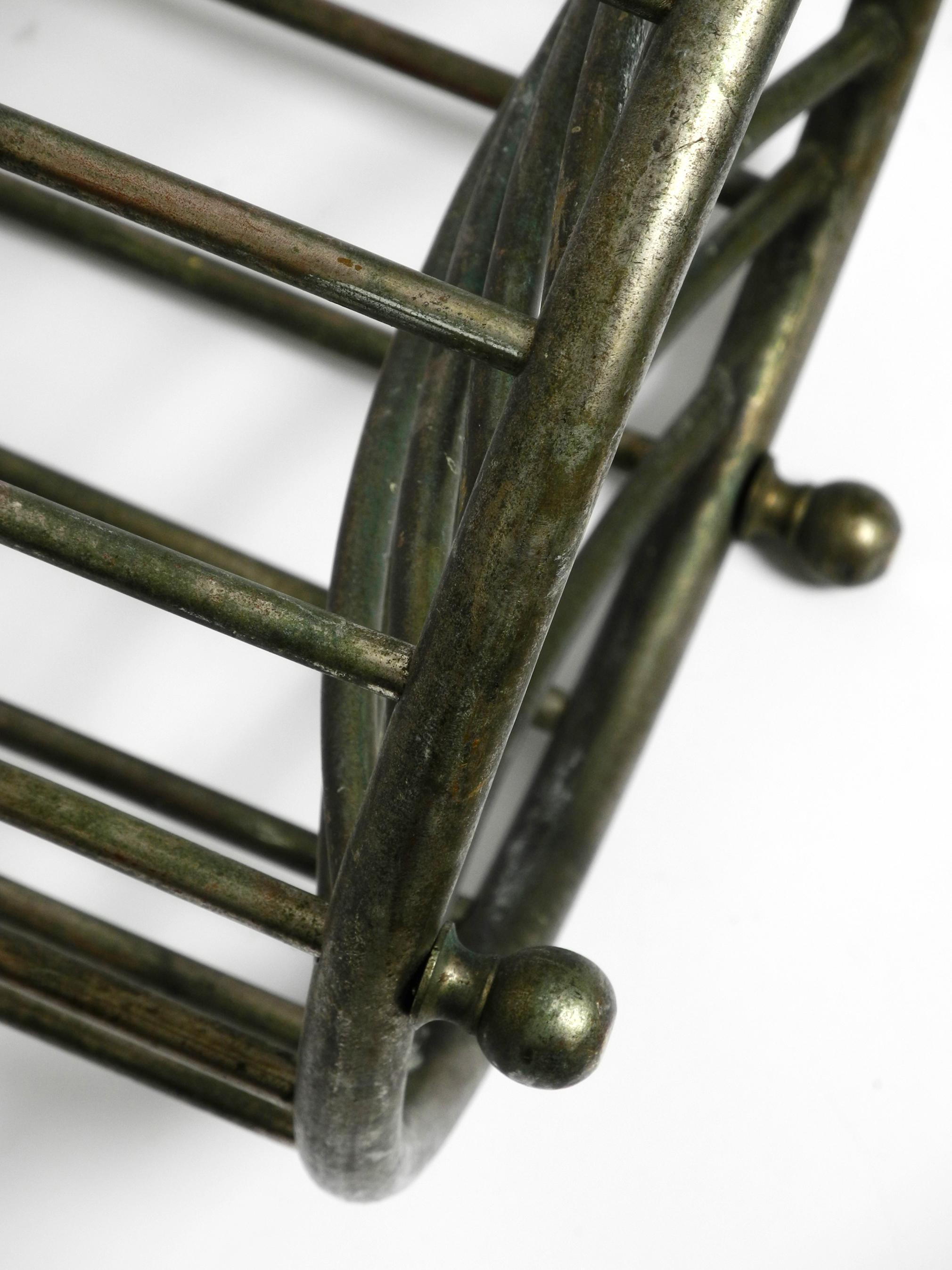 Original Mott's Plumbing Towel Basket Made of Nickel-Plated Brass from the 1910s 9