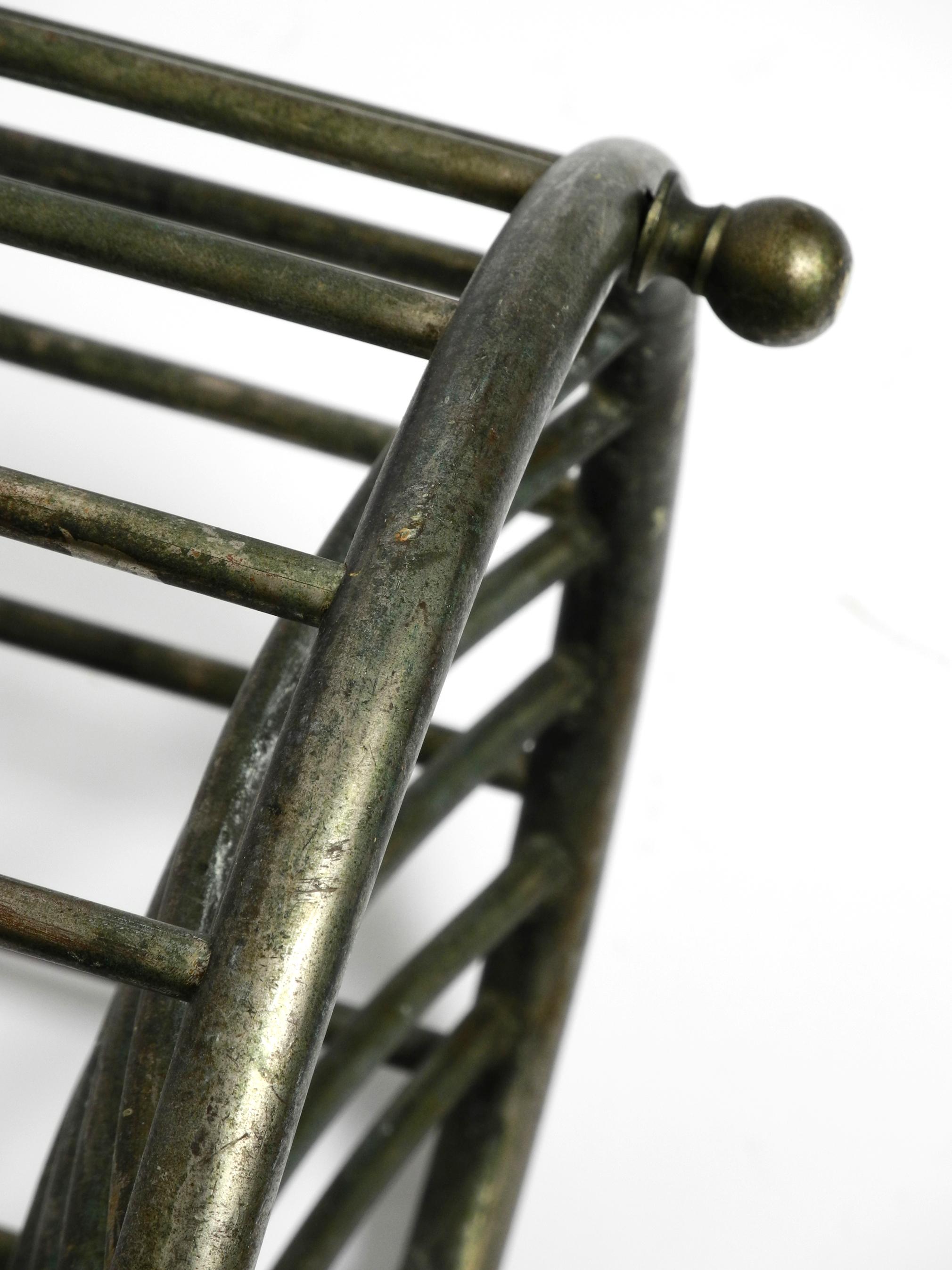 Original Mott's Plumbing Towel Basket Made of Nickel-Plated Brass from the 1910s 10