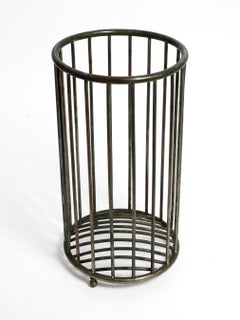 Original Mott's Plumbing Towel Basket Made of Nickel-Plated Brass from the 1910s