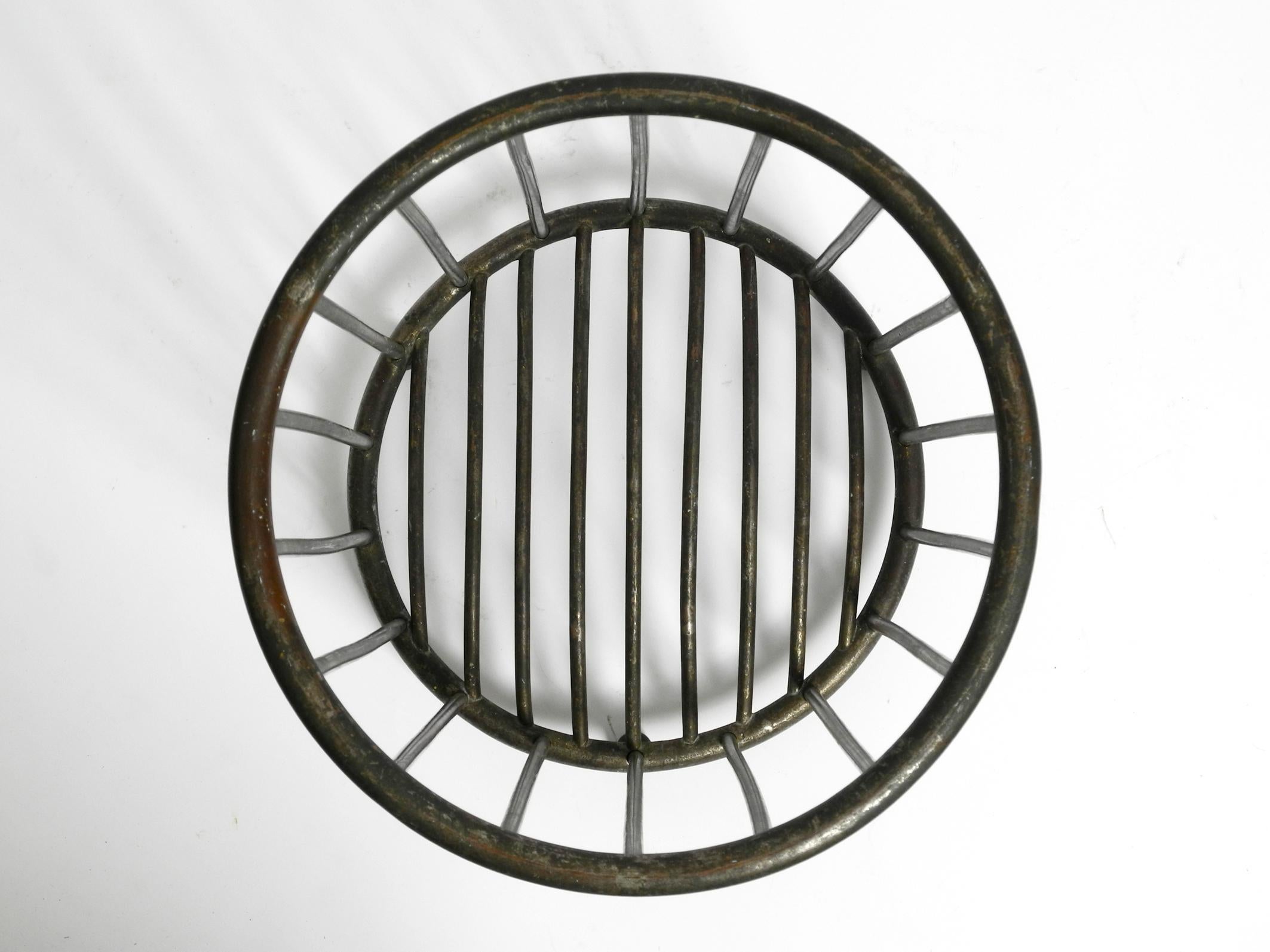 Art Deco Original Mott's Plumbing Towel Basket Made of Nickel-Plated Brass from the 1910s