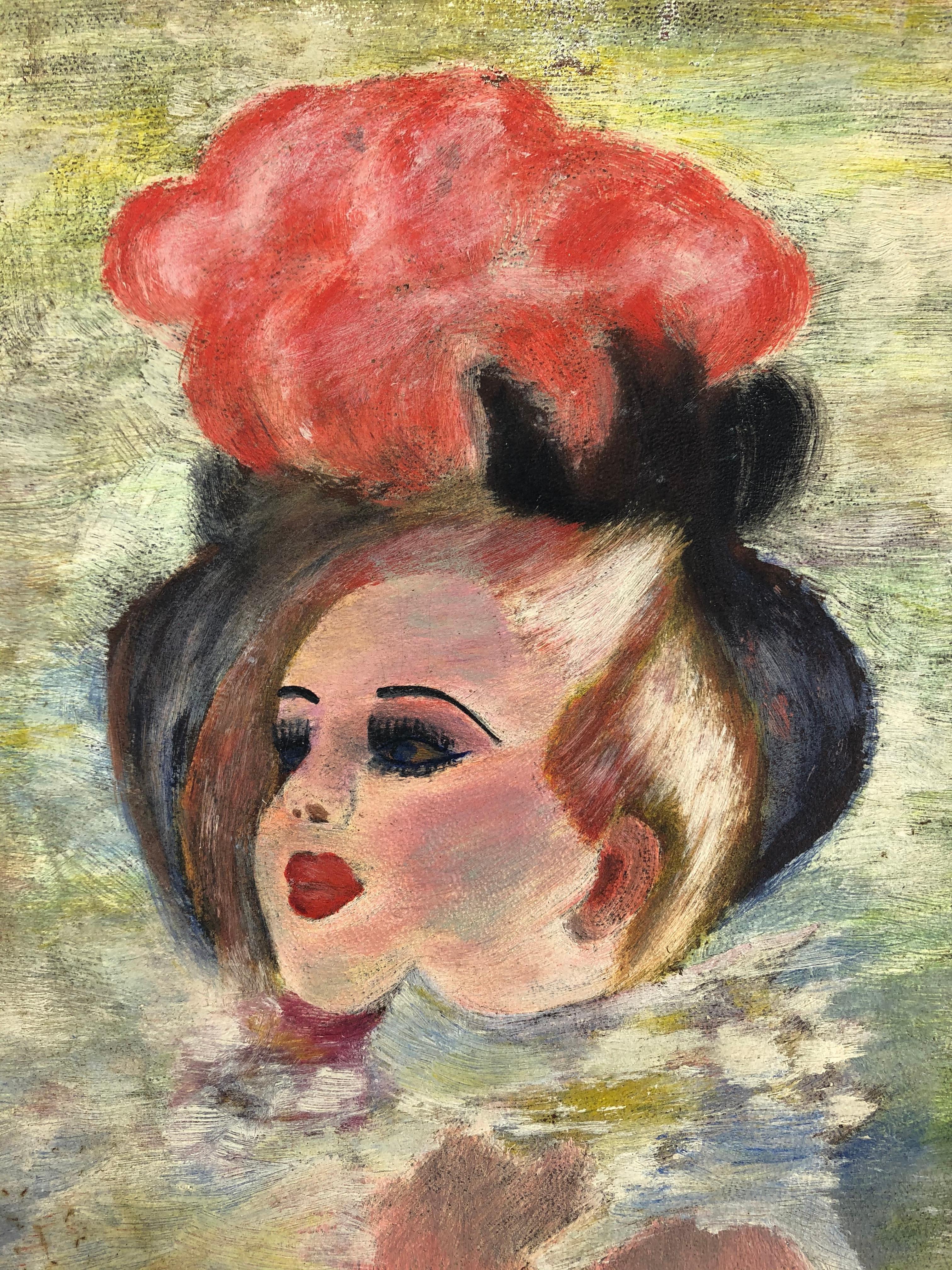 Gemälde im Stil von Moulin Rouge Henri de Toulouse-Lautrec, Original (Farbe) im Angebot