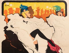 Rene Gruau, Cartel de cine original, Cancán francés Moulin Rouge Edith Piaf, 1955