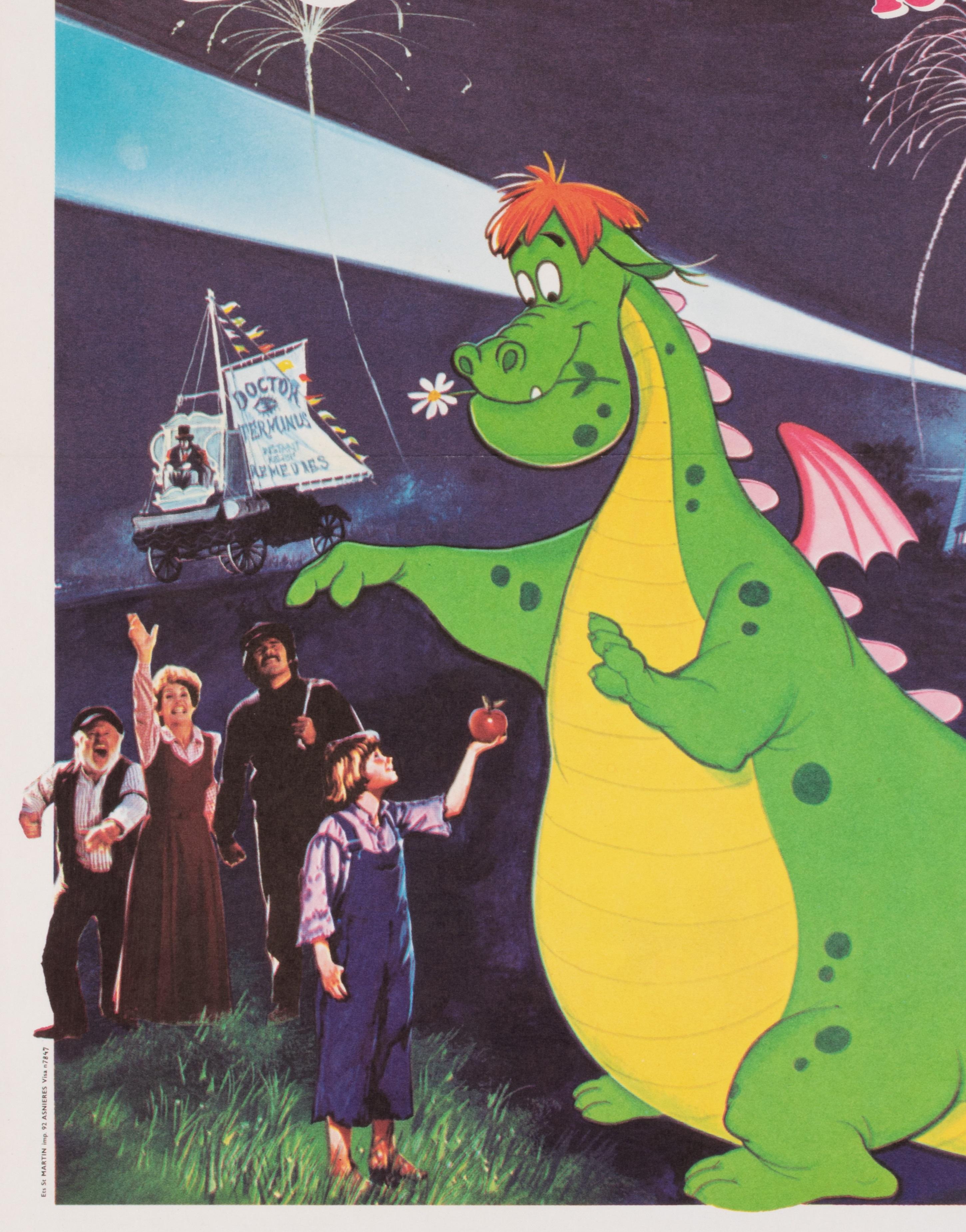 Mid-Century Modern Original Movie Poster, Peter and Elliott Dragon, Walt Disney, Cartoon Child 1980 For Sale