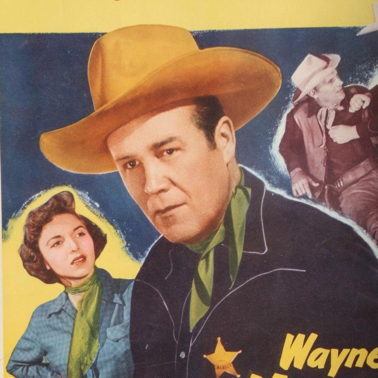 Original Movie Poster with Actor Wayne Morris in Rustic Frame with Horse Shoes For Sale at 1stdibs