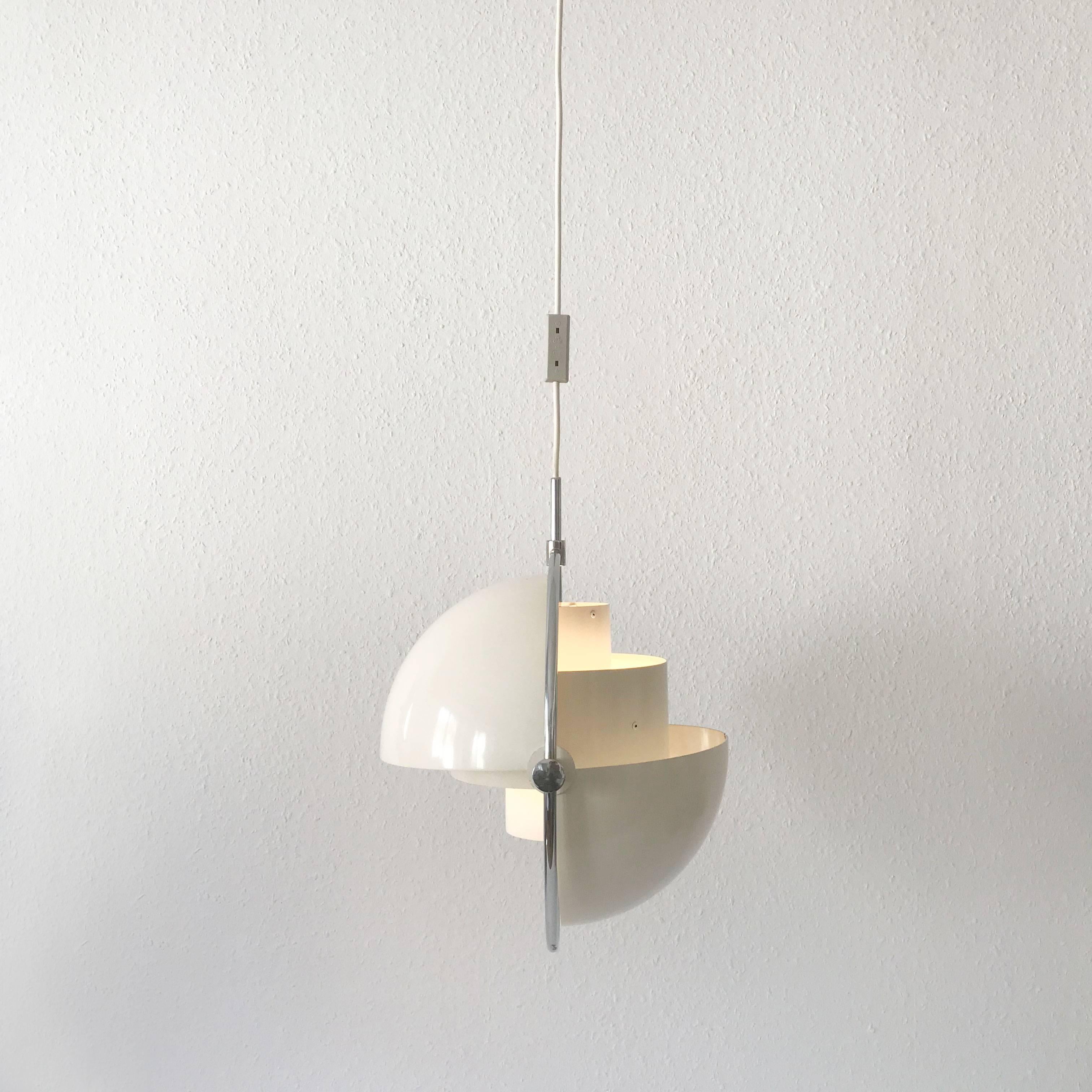 Danish Original Multi-Lite Pendant Lamp by Louis Weisdorf for Lyfa 1974 Denmark