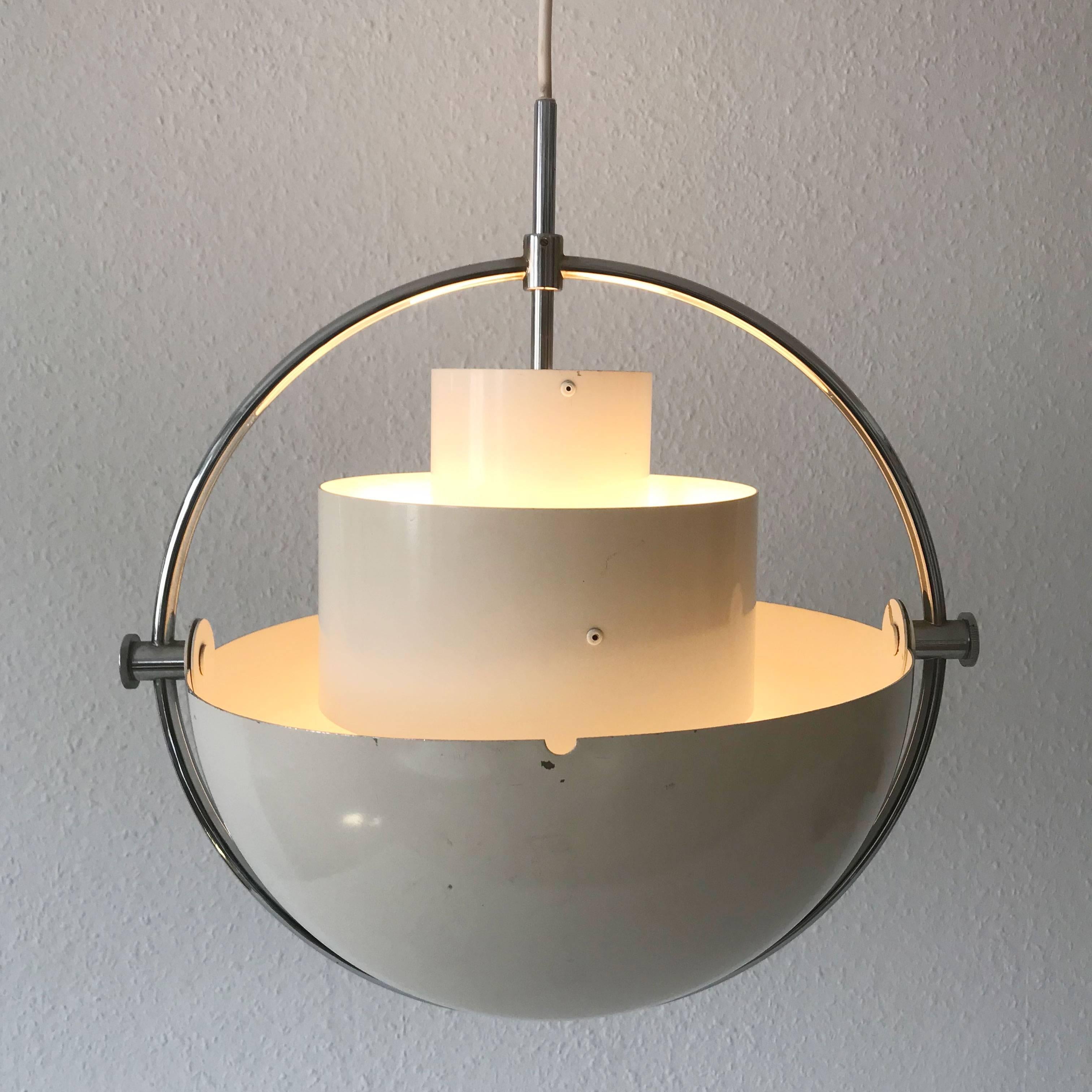 Original Multi-Lite Pendant Lamp by Louis Weisdorf for Lyfa 1974 Denmark In Good Condition In Munich, DE