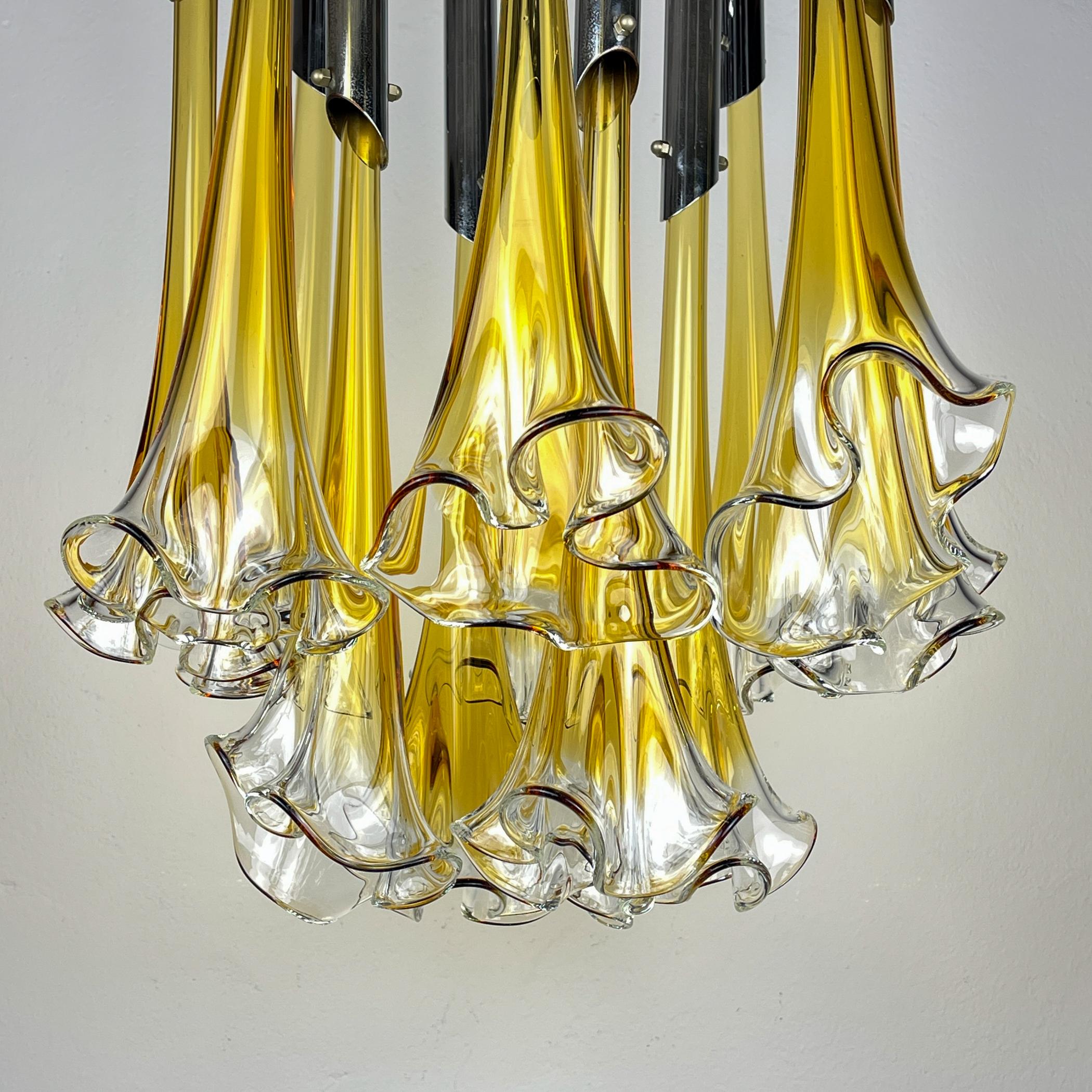 Lampadario originale di Murano Calla Lily di Venini, Italia anni '60 in vendita 4
