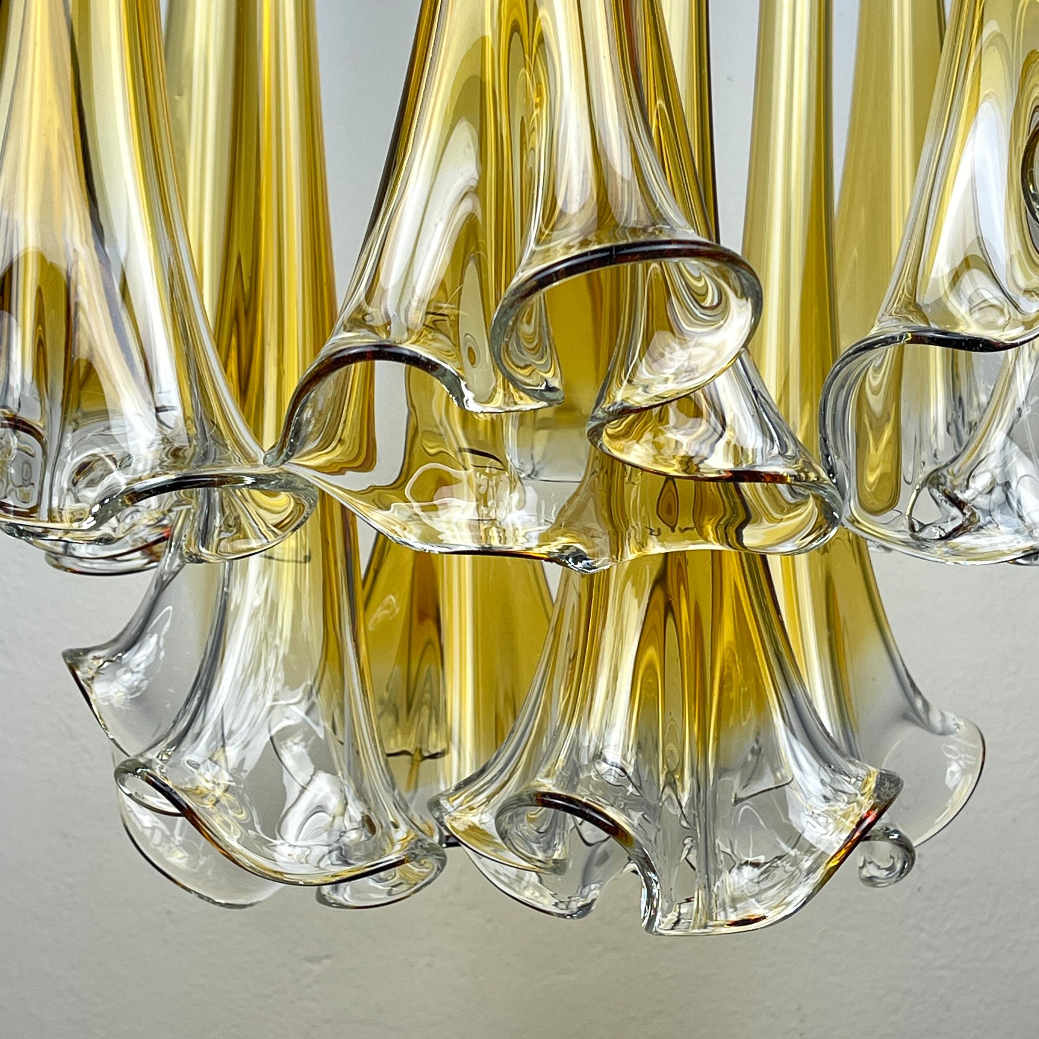 Lampadario originale di Murano Calla Lily di Venini, Italia anni '60 in vendita 8