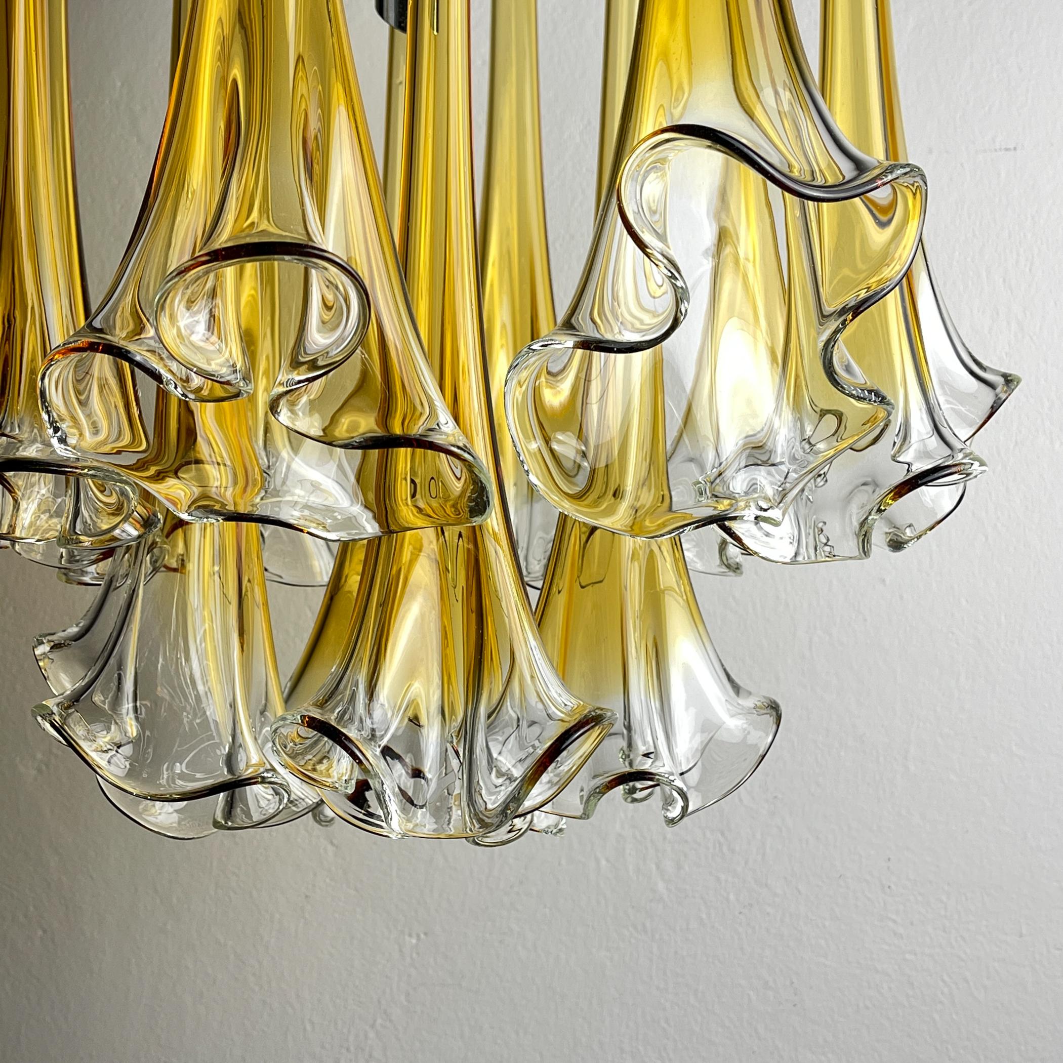 Lampadario originale di Murano Calla Lily di Venini, Italia anni '60 in vendita 11
