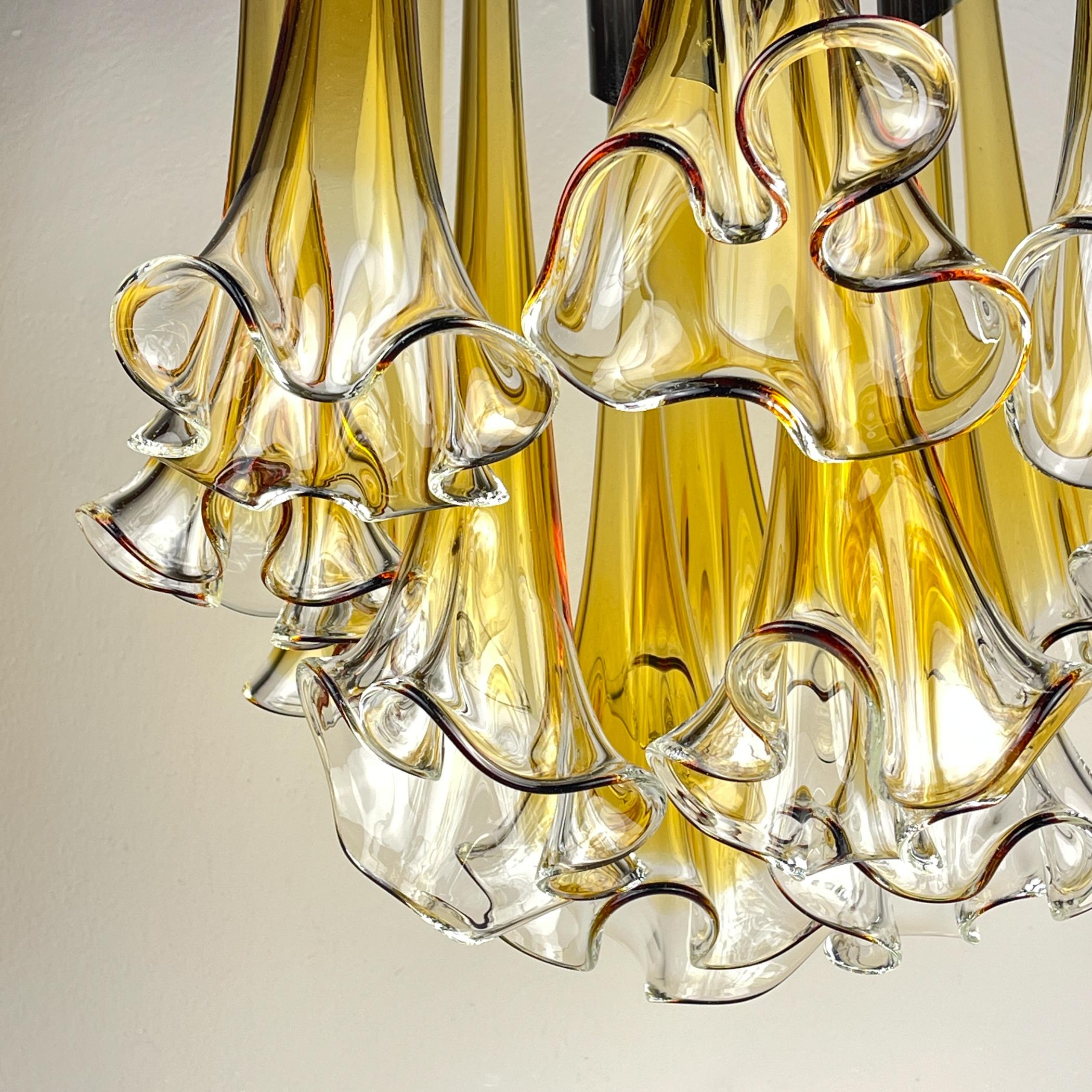 XX secolo Lampadario originale di Murano Calla Lily di Venini, Italia anni '60 in vendita