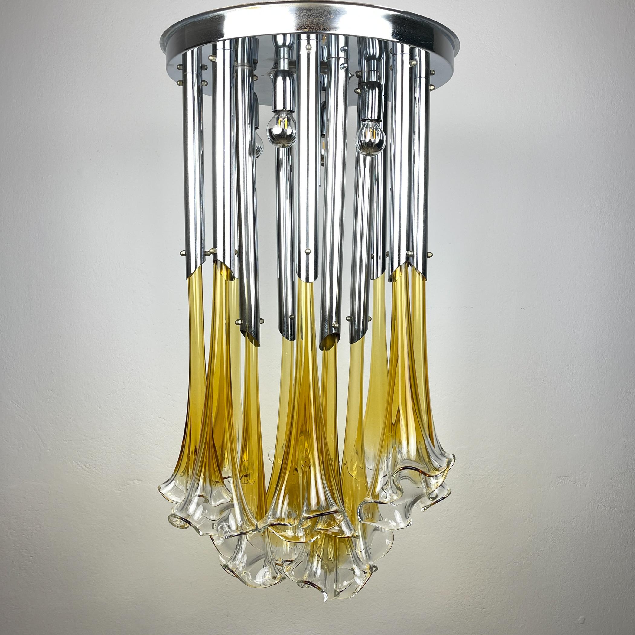 Lampadario originale di Murano Calla Lily di Venini, Italia anni '60 in vendita 1