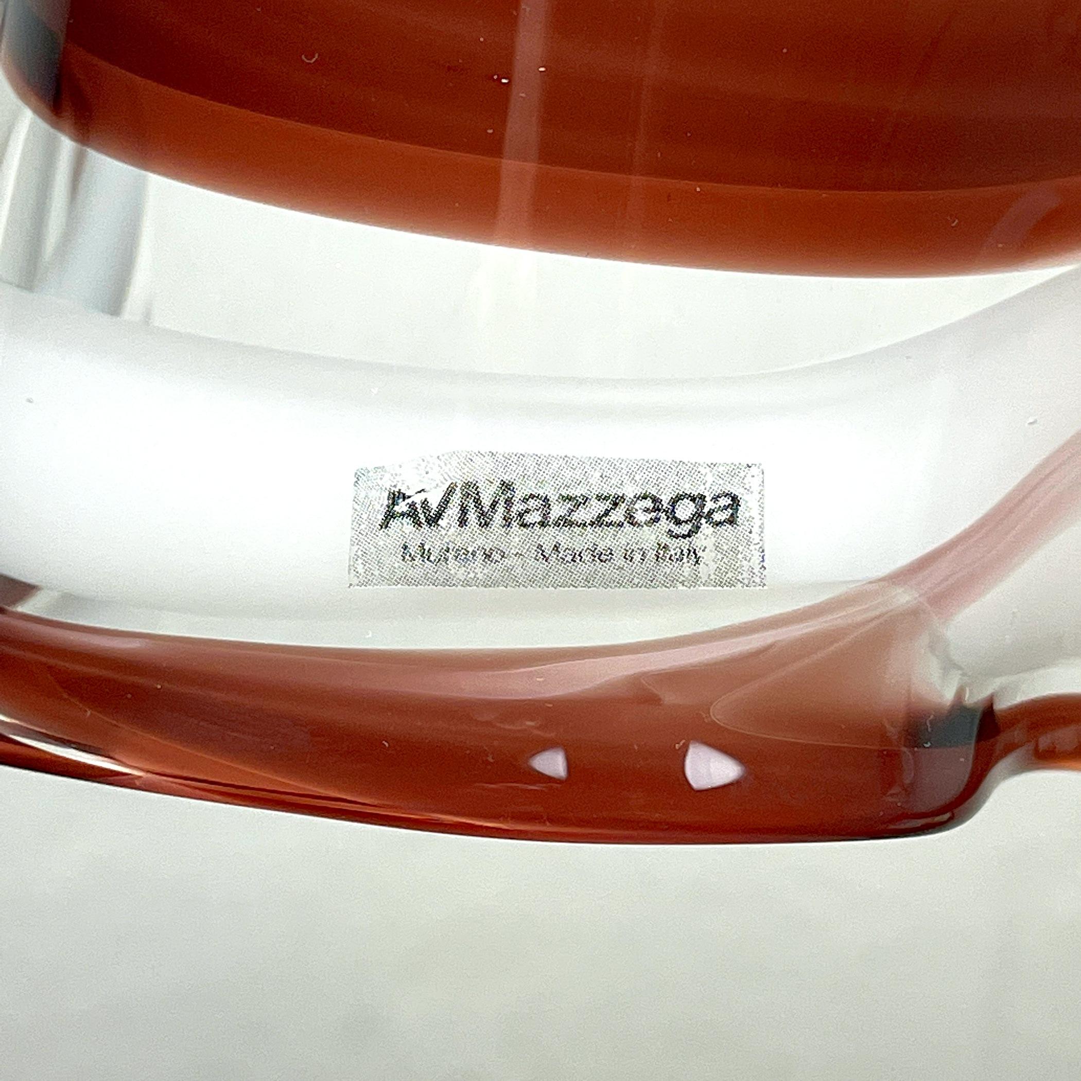 Mid-Century Modern Lampe à suspension originale en verre de Murano marron Fazzoletto par AV Mazzega, Italie, 1970  en vente
