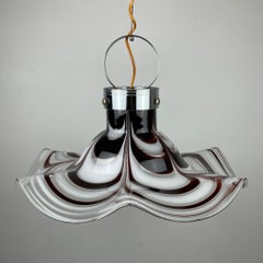 Lampada a sospensione originale in vetro di Murano marrone Fiore di AV Murano, Italia, anni '70