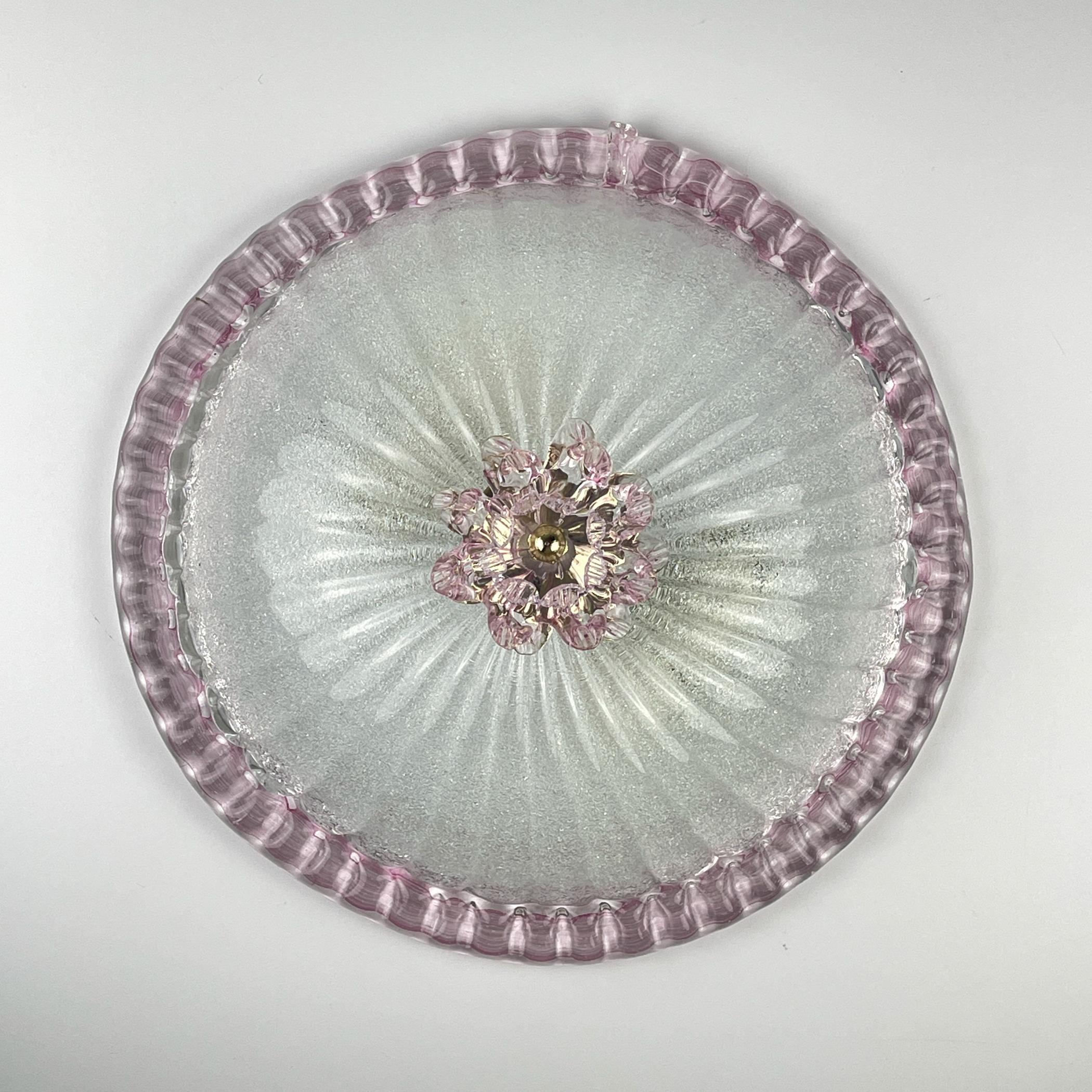 Lampada da soffitto originale in vetro di Murano, Italia anni '90 in vendita 3