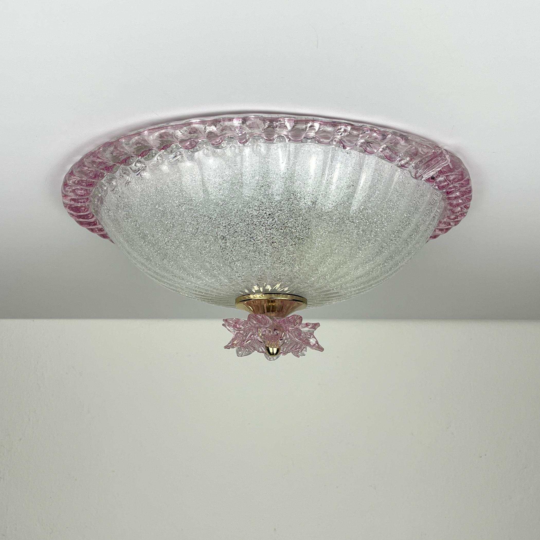 Italiano Lampada da soffitto originale in vetro di Murano, Italia anni '90 in vendita