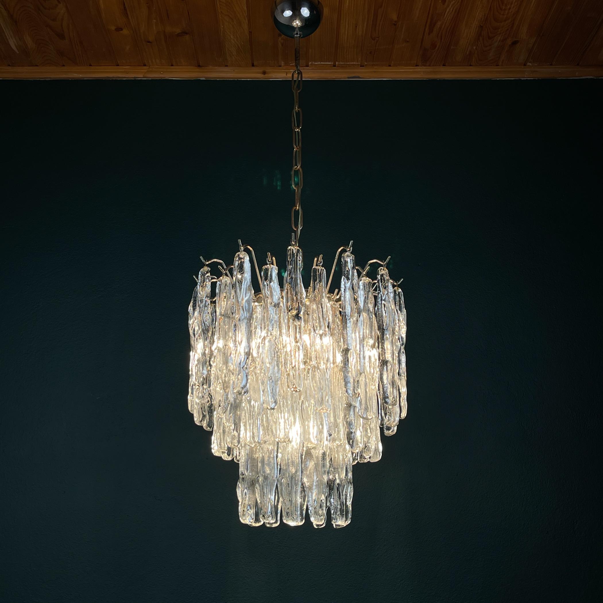 Lampadario originale in vetro di Murano di J. Kalmar, Austria anni '60 in vendita 11