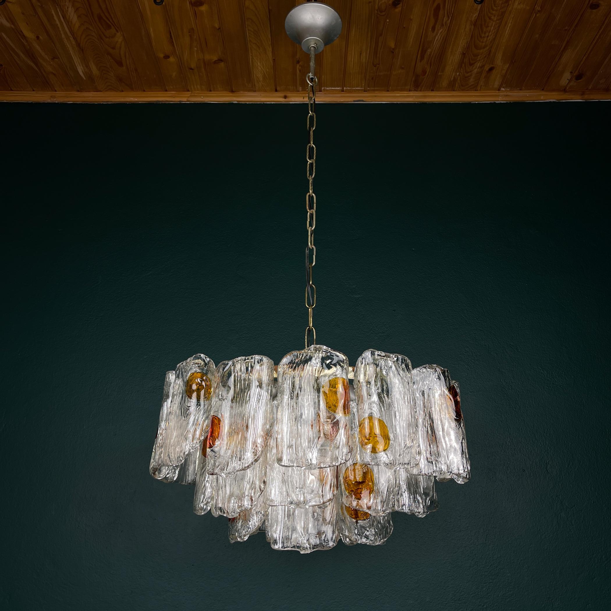 Original Murano glass chandelier mod. 5561 by Mazzega, Italy, 1960s For Sale 3