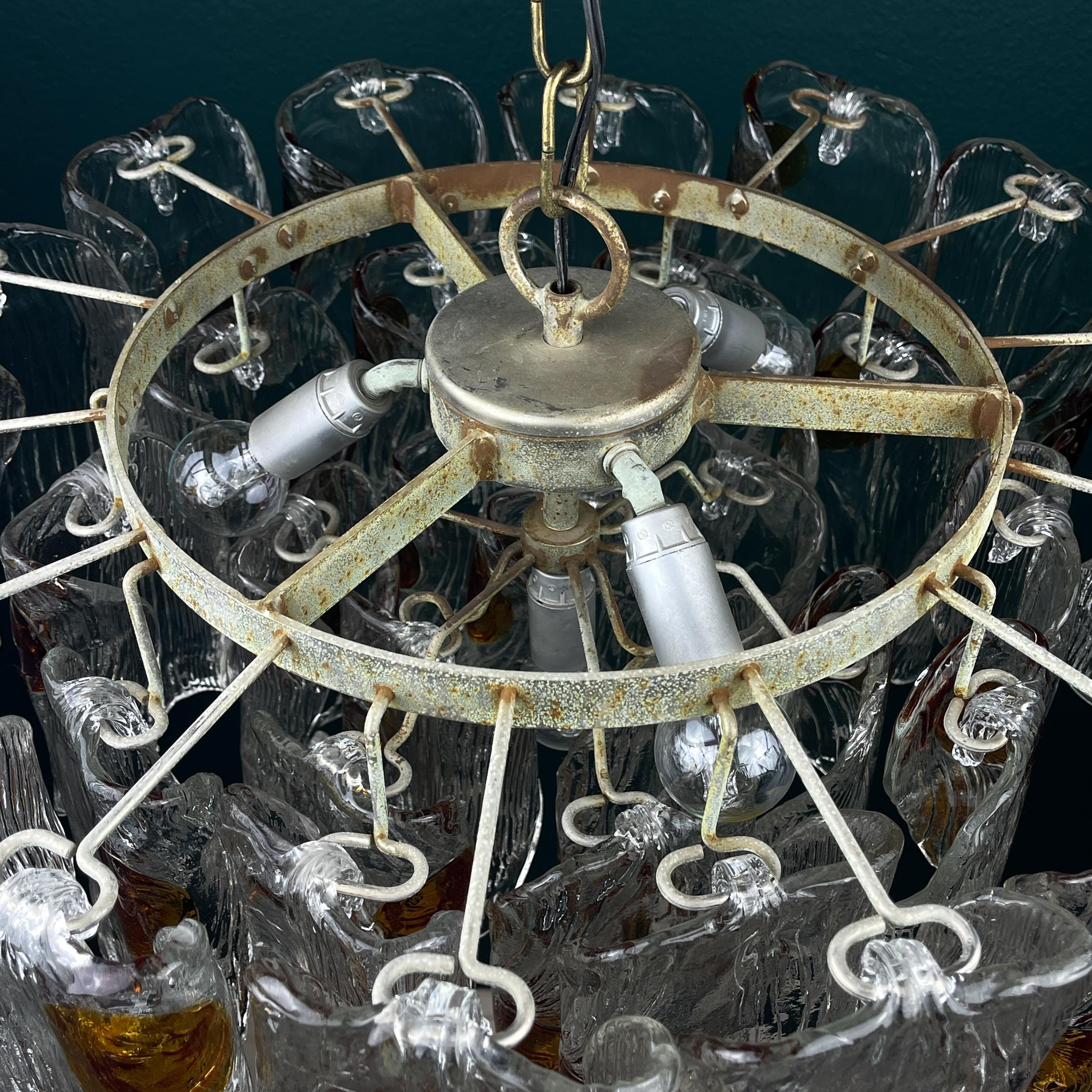 Original Murano glass chandelier mod. 5561 by Mazzega, Italy, 1960s For Sale 7