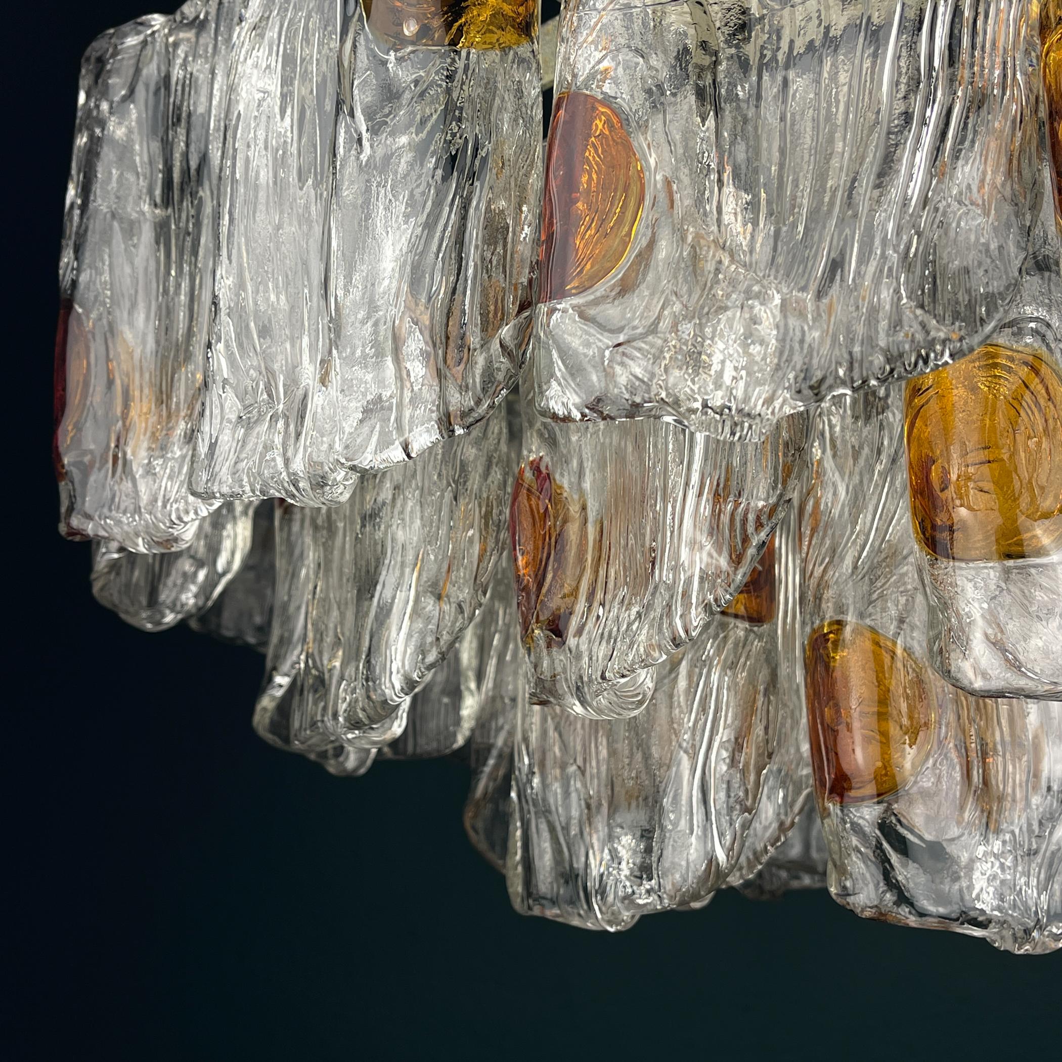 Original Murano glass chandelier mod. 5561 by Mazzega, Italy, 1960s For Sale 12