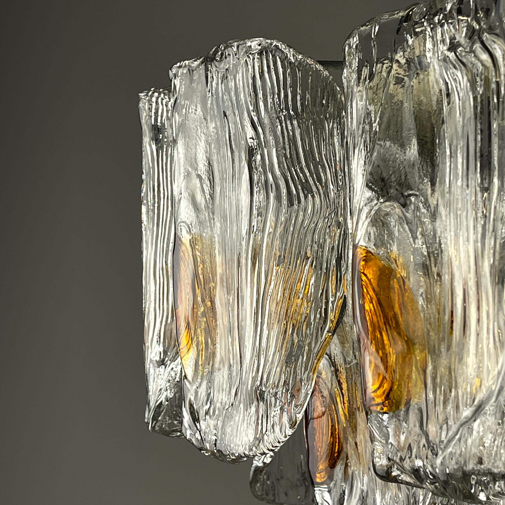 Original Murano glass chandelier mod. 5561 by Mazzega, Italy, 1960s For Sale 1