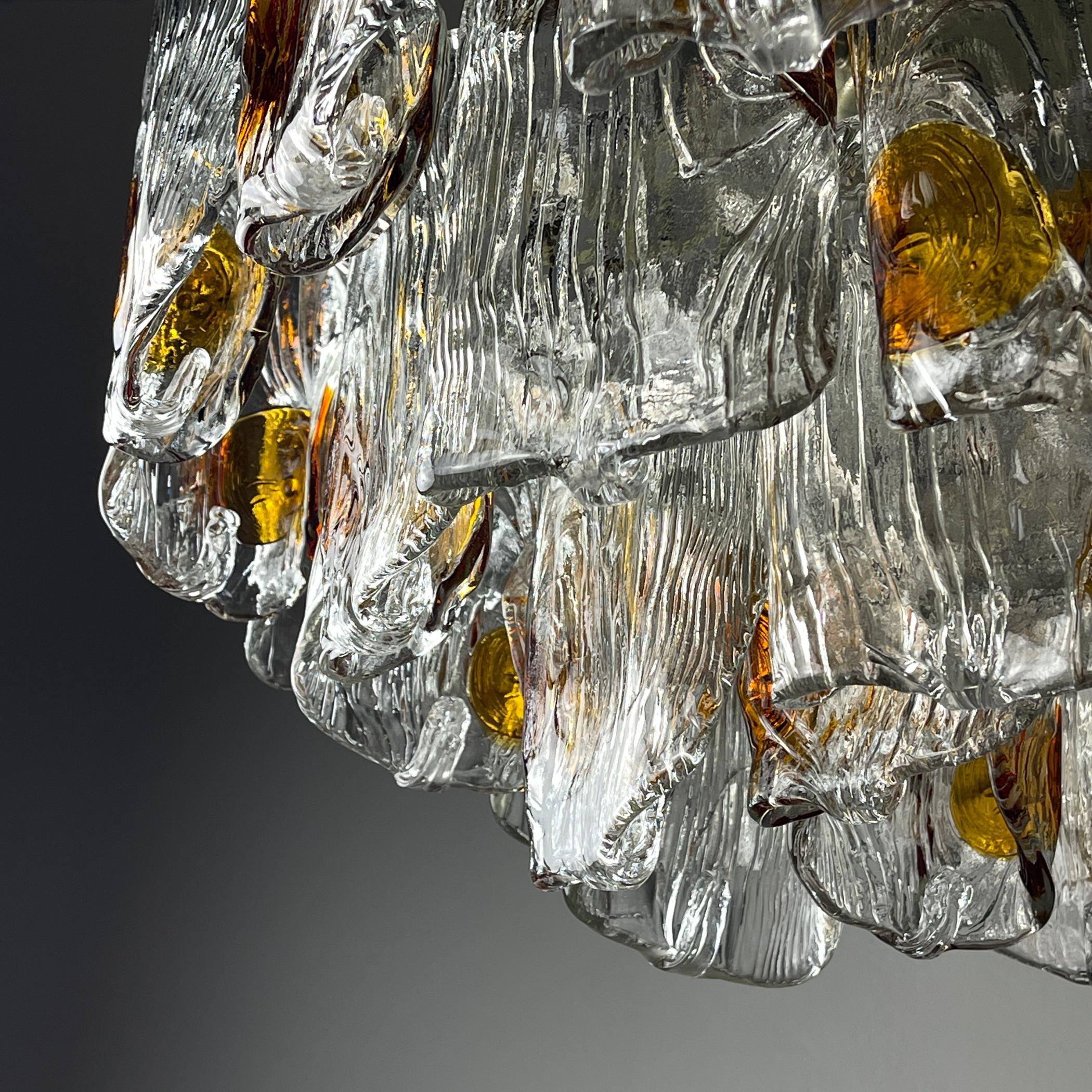 Original Murano glass chandelier mod. 5561 by Mazzega, Italy, 1960s For Sale 2