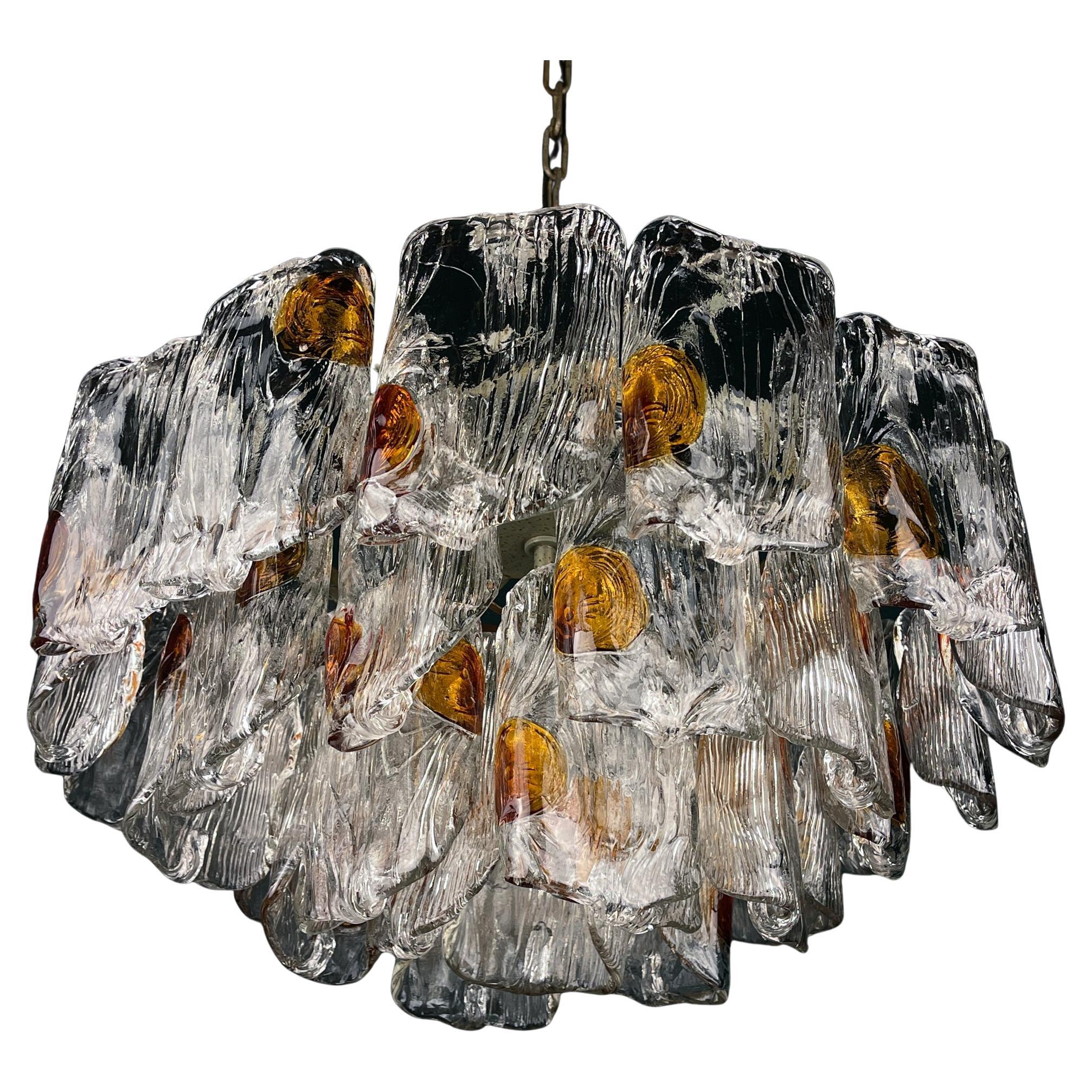 Original Murano glass chandelier mod. 5561 by Mazzega, Italy, 1960s
