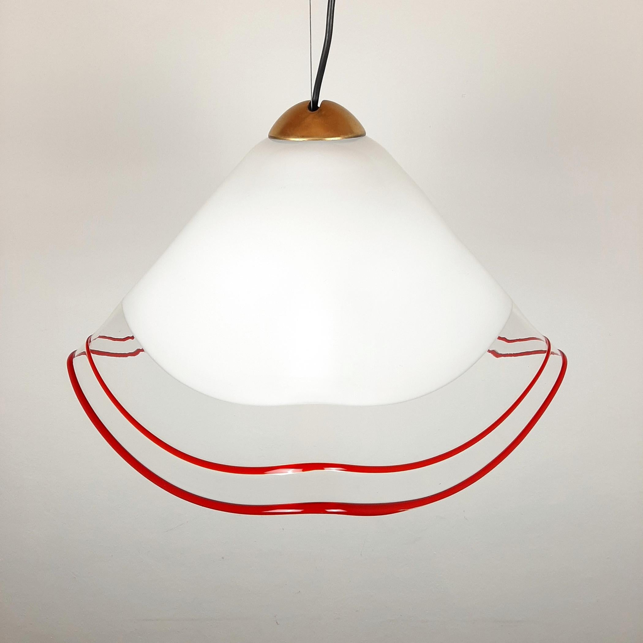 Original murano glass pendant lamp by Renato Toso for Leucos, Italy 1970s siglo XX en venta