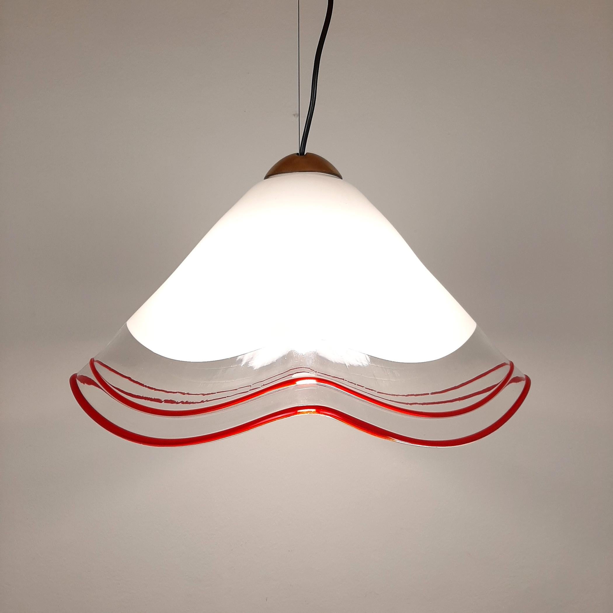 Original murano glass pendant lamp by Renato Toso for Leucos, Italy 1970s Cristal de Murano en venta