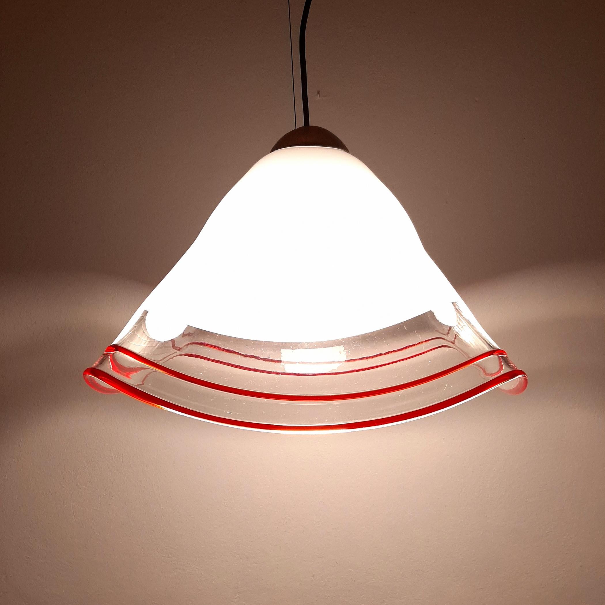 Original murano glass pendant lamp by Renato Toso for Leucos, Italy 1970s en venta 1