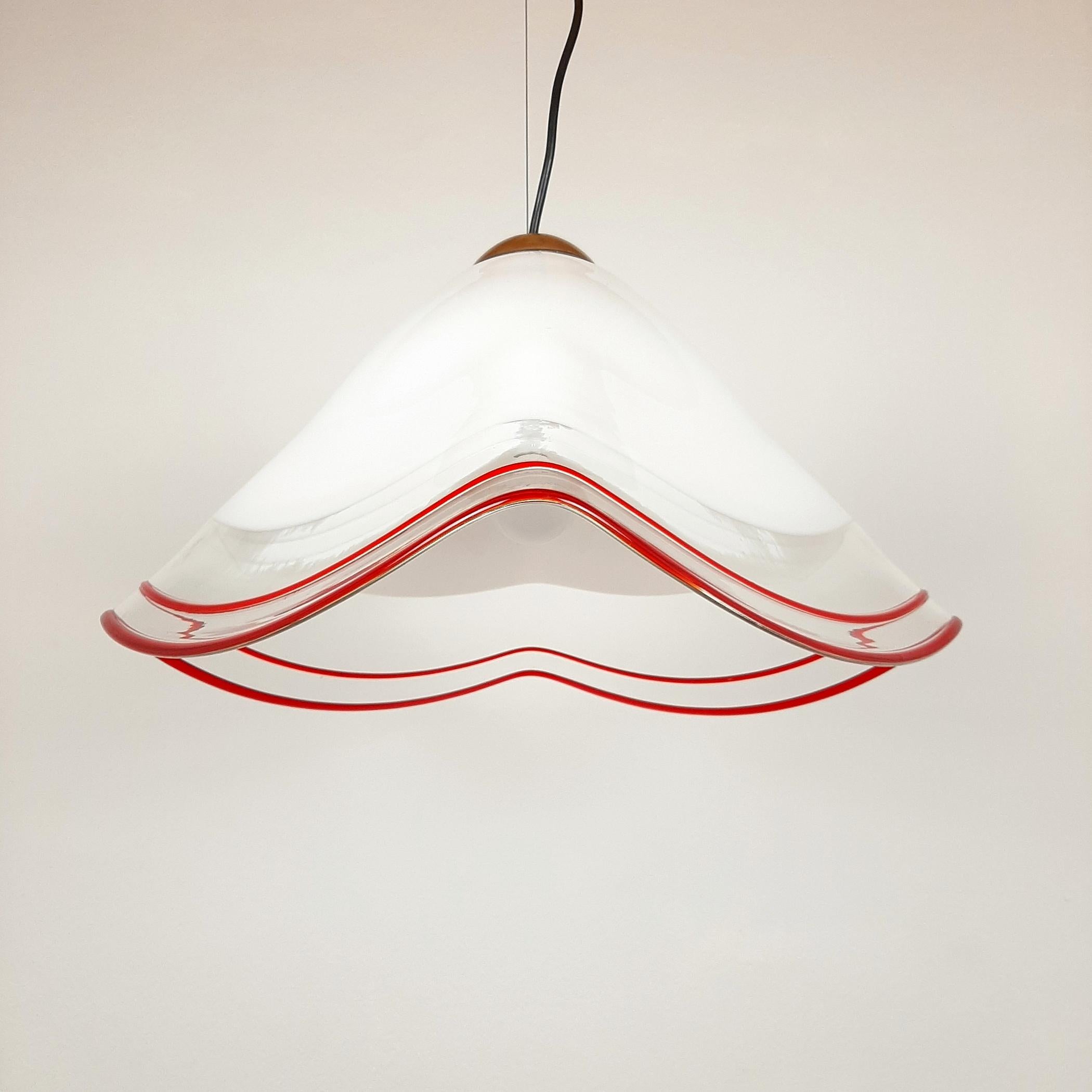Original murano glass pendant lamp by Renato Toso for Leucos, Italy 1970s en venta 2