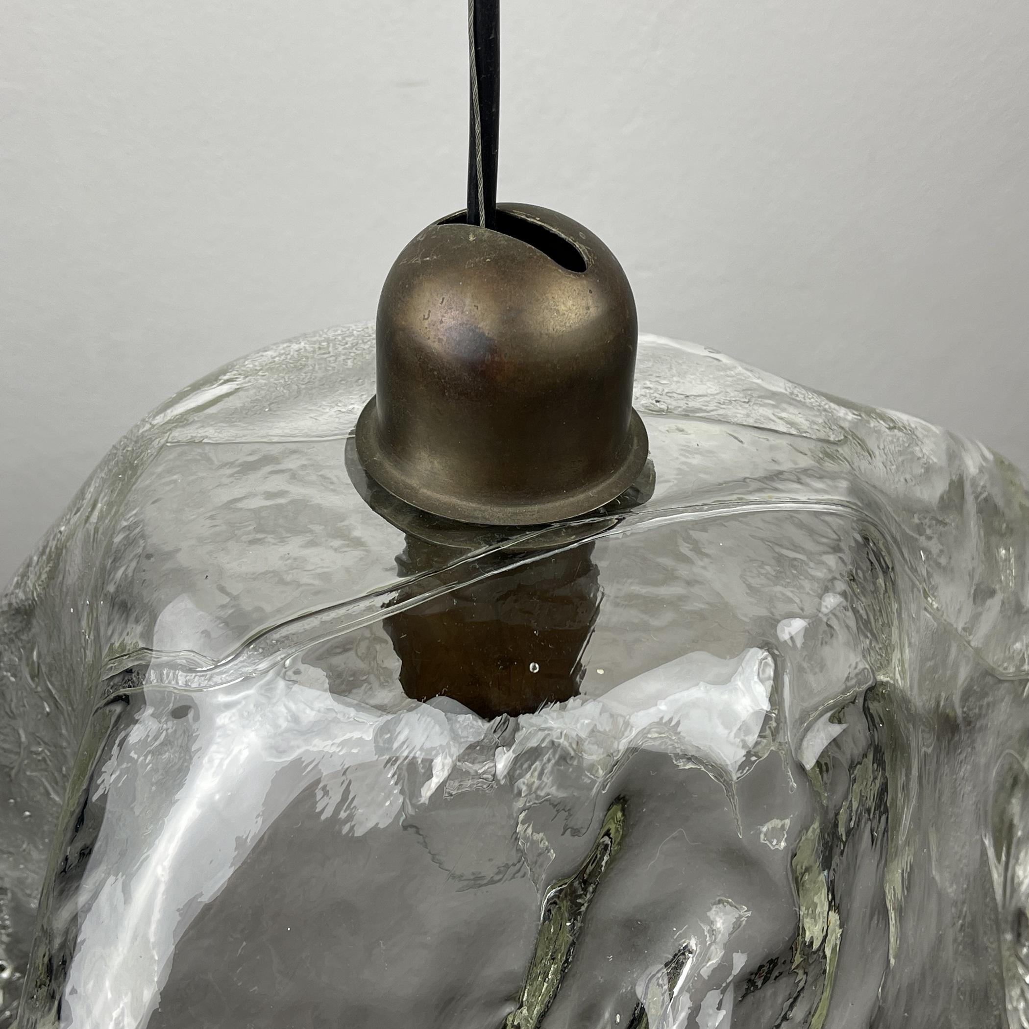 Original Murano Glass Pendant Lamp Fazzoletto by AV Mazzega Italy 1950s For Sale 5