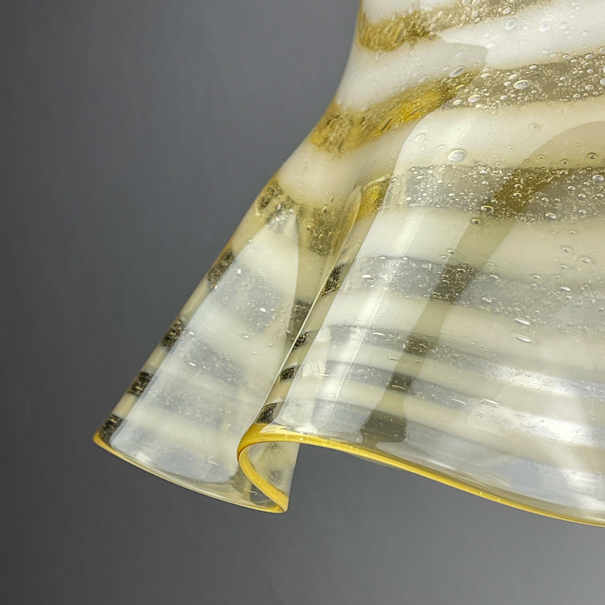 20th Century Original murano glass pendant lamp Fazzoletto, Italy, 1970s For Sale