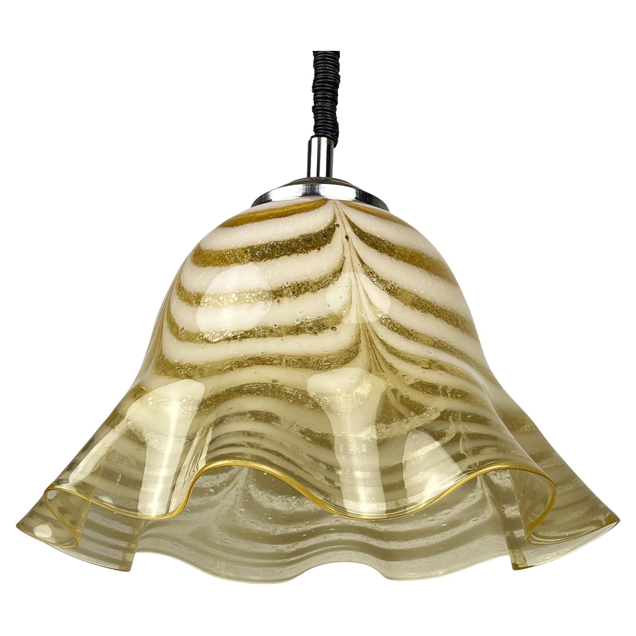 Original murano glass pendant lamp Fazzoletto, Italy, 1970s