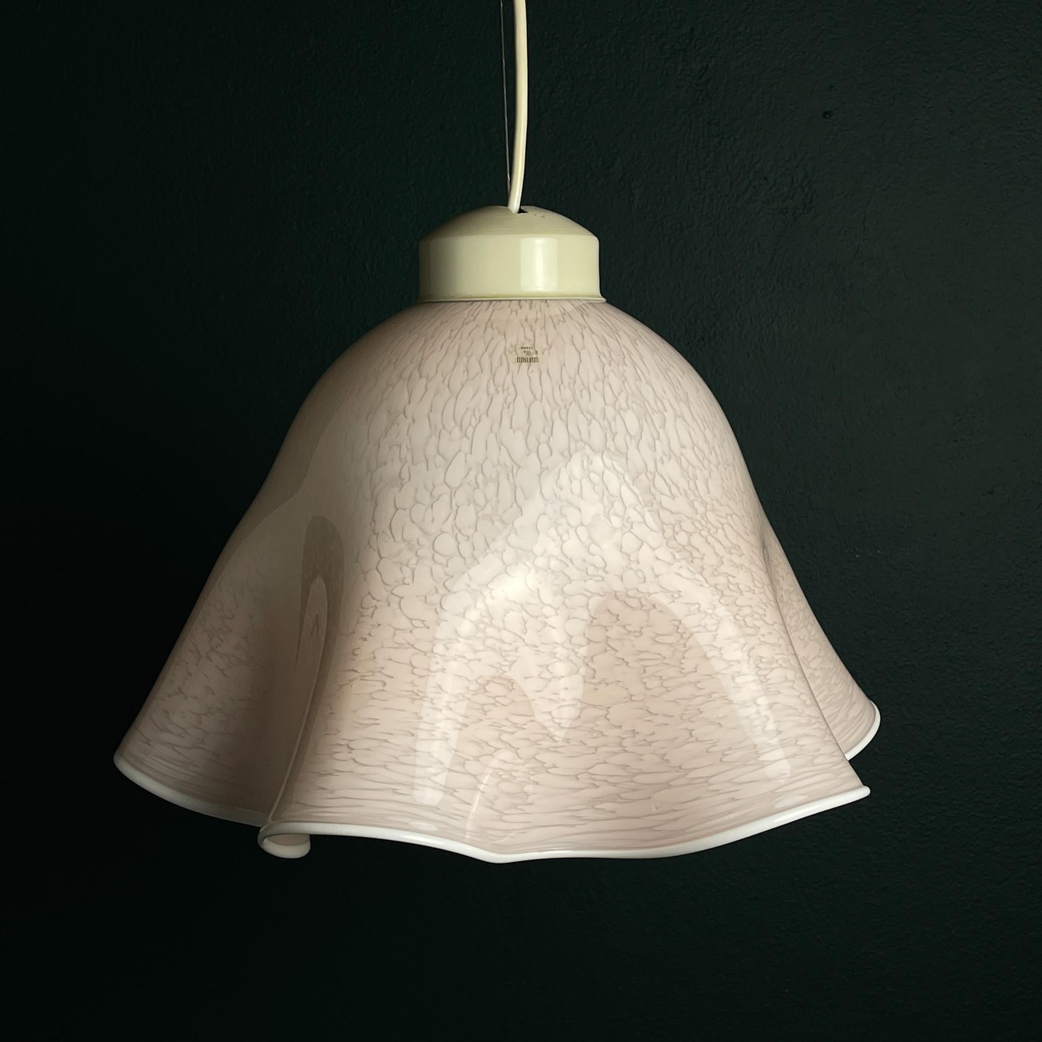 20th Century Original Murano glass pendant lamp Fazzoletto Vetri Murano 004, Italy, 1970s