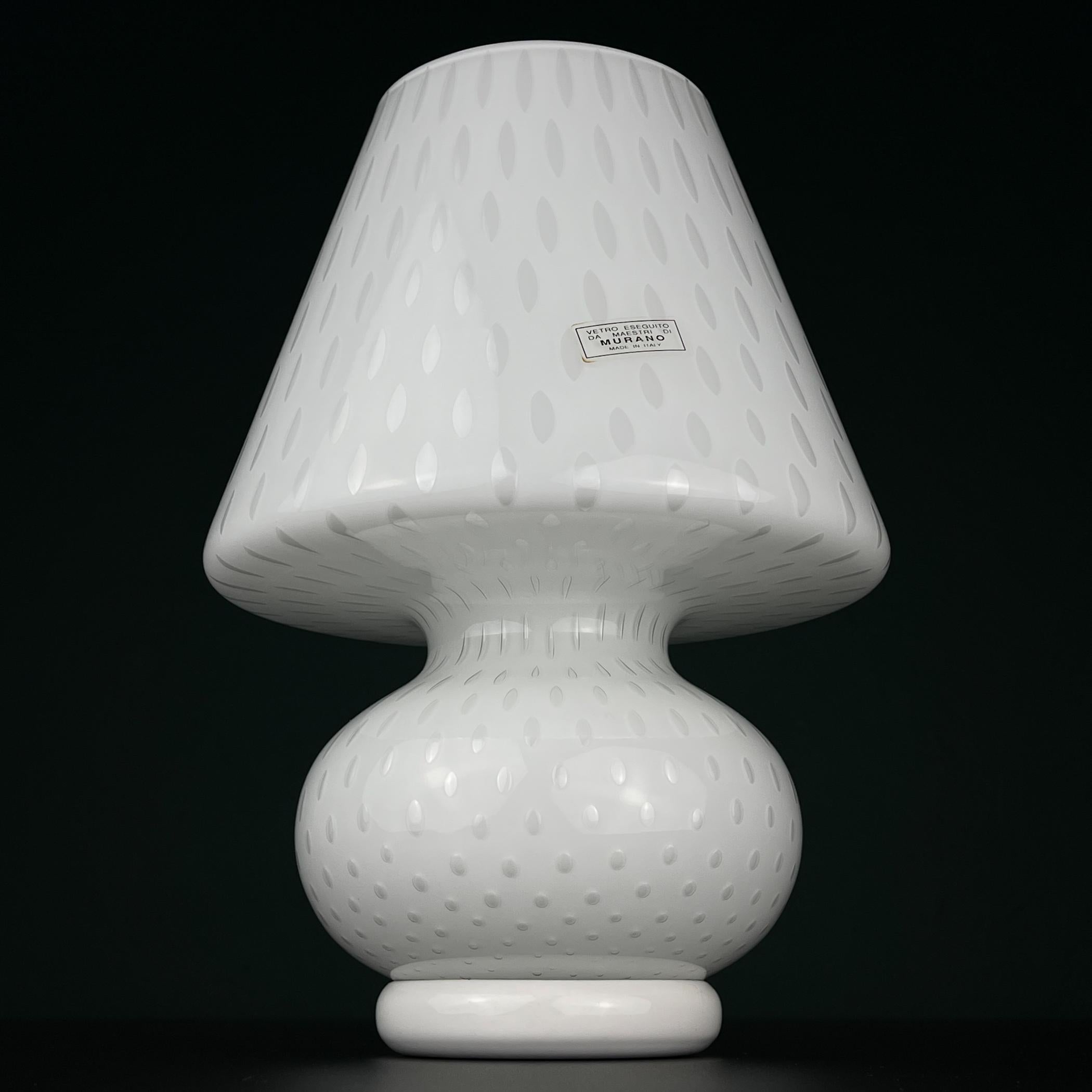 Lampe de bureau champignon en verre de Murano, Italie 1990 en vente 1