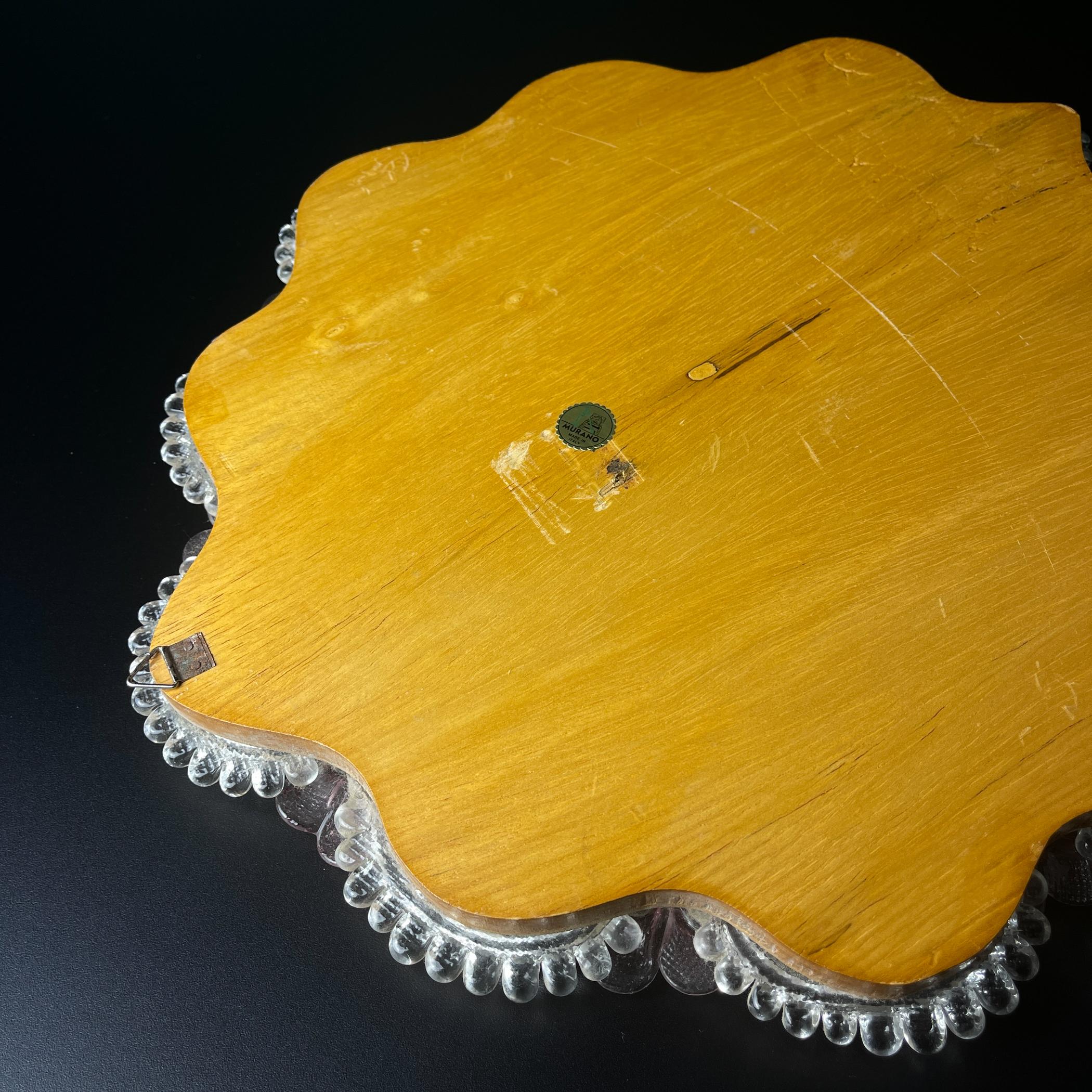Specchio da parete originale in vetro di Murano, Italia anni '50 5