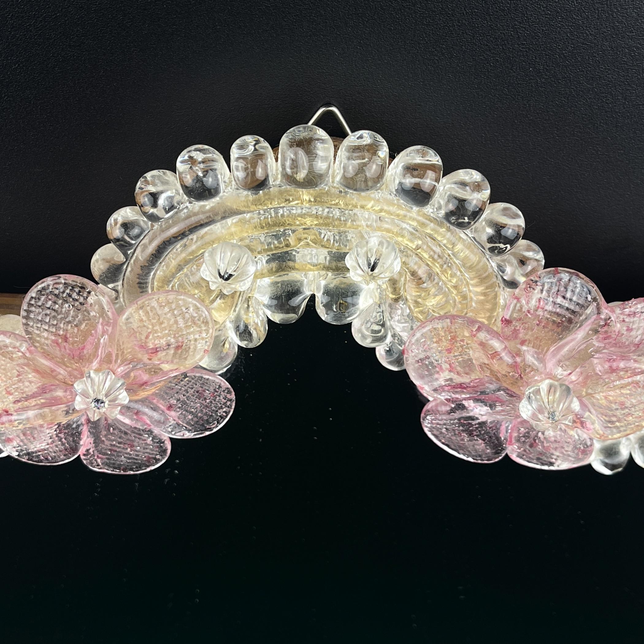 Specchio da parete originale in vetro di Murano, Italia anni '50 9